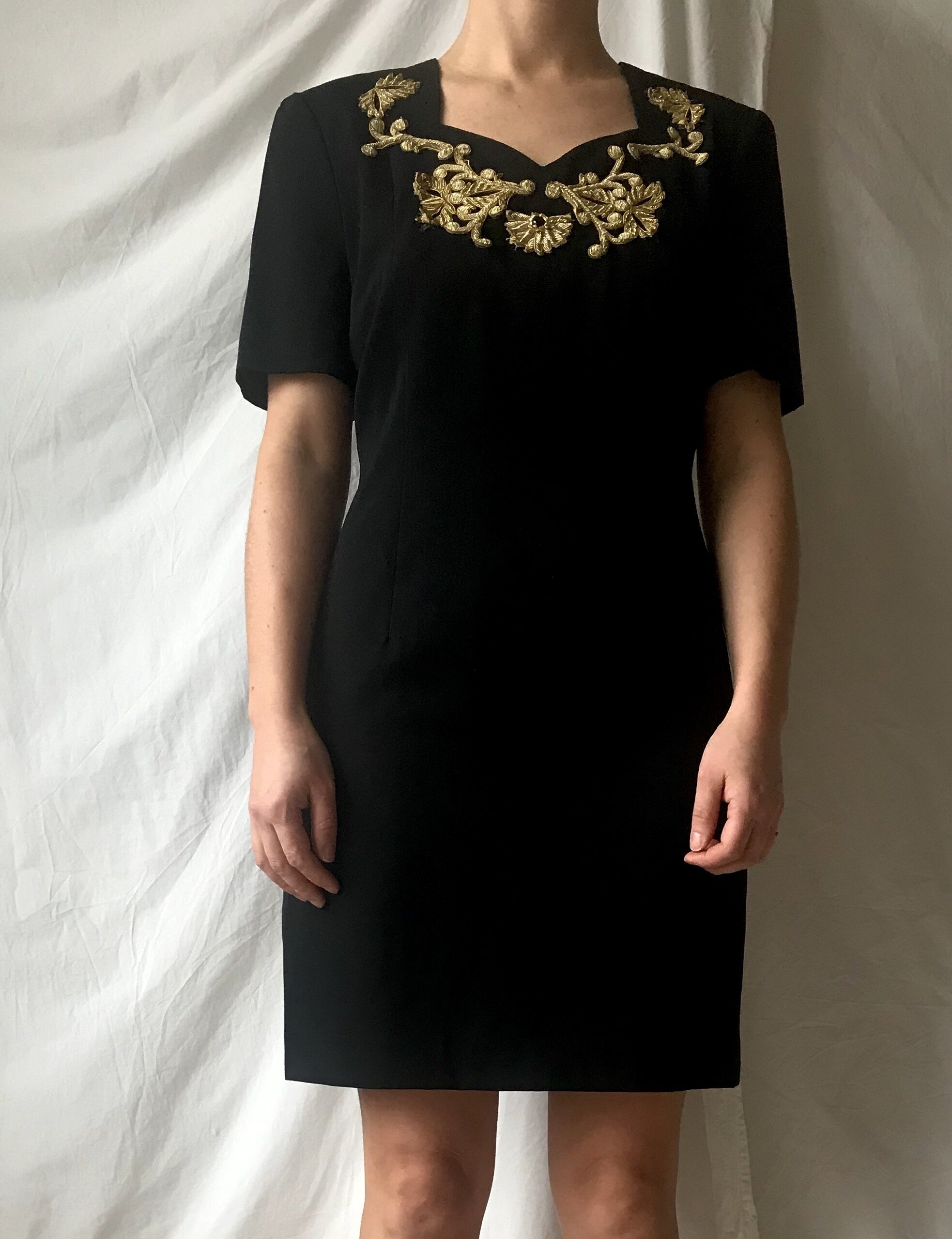 Vintage Little Black Wool Dress