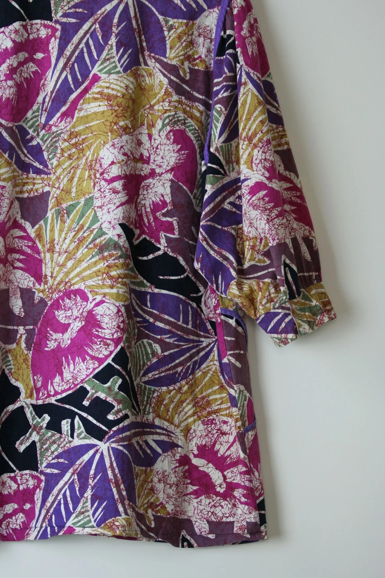 Vintage 80s Cotton Blouse With Abstract Floral Print Veter Vintage