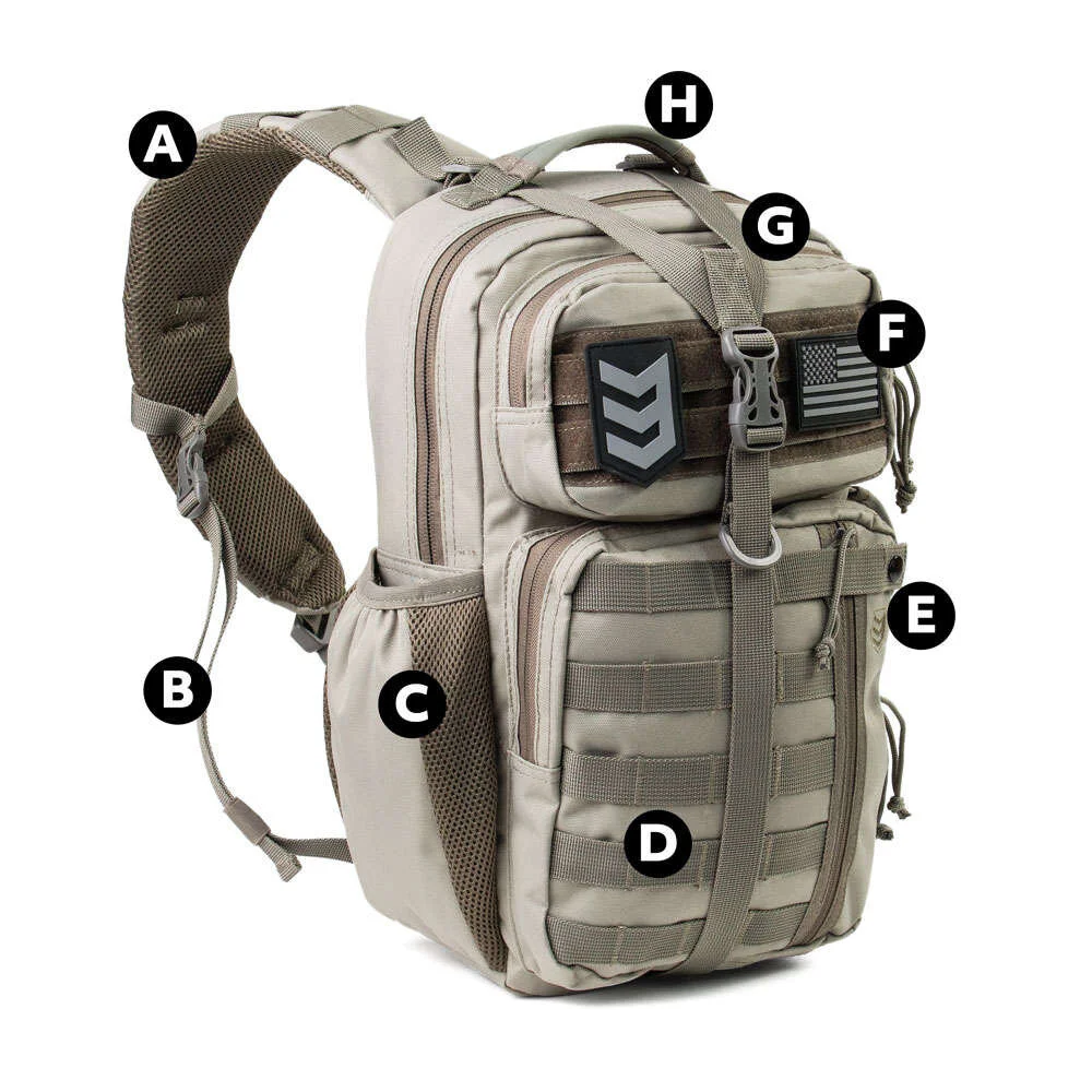3V GEAR OUTLAW SLINGPACK OD//COY//GRY EVERYDAY CARRY BAG HYDRATION READY