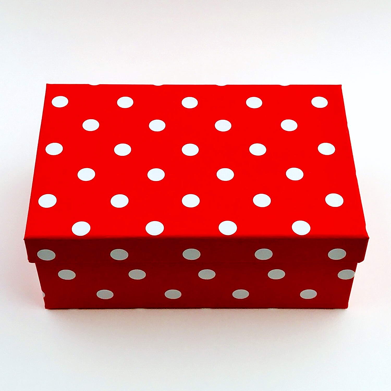 rot ++ 12 Geschenkboxen schwarz ++ weiß gepunktet