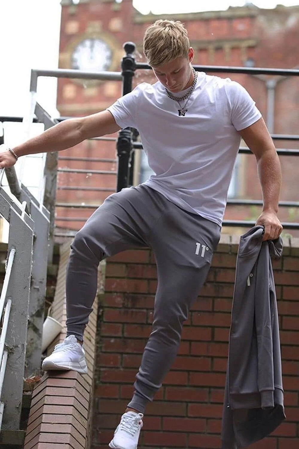 11 Degrees Poly Jogger - Steel 