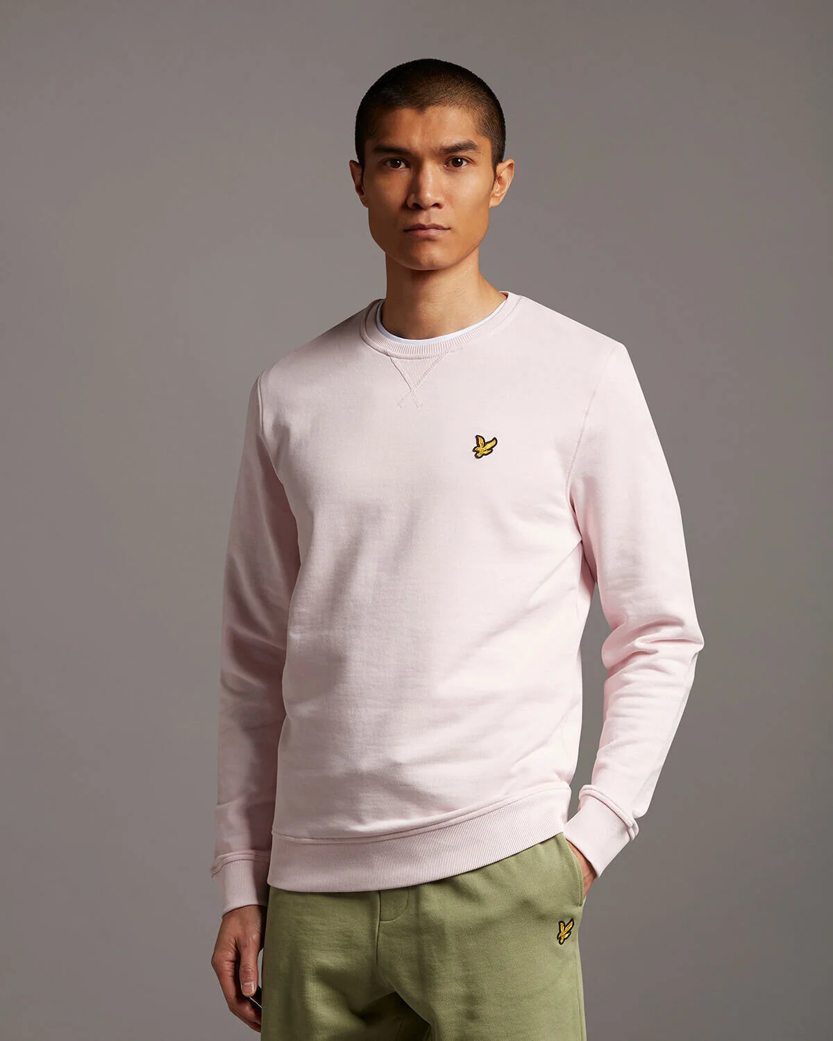 Scott Crew Neck Sweat - Stonewash Pink 