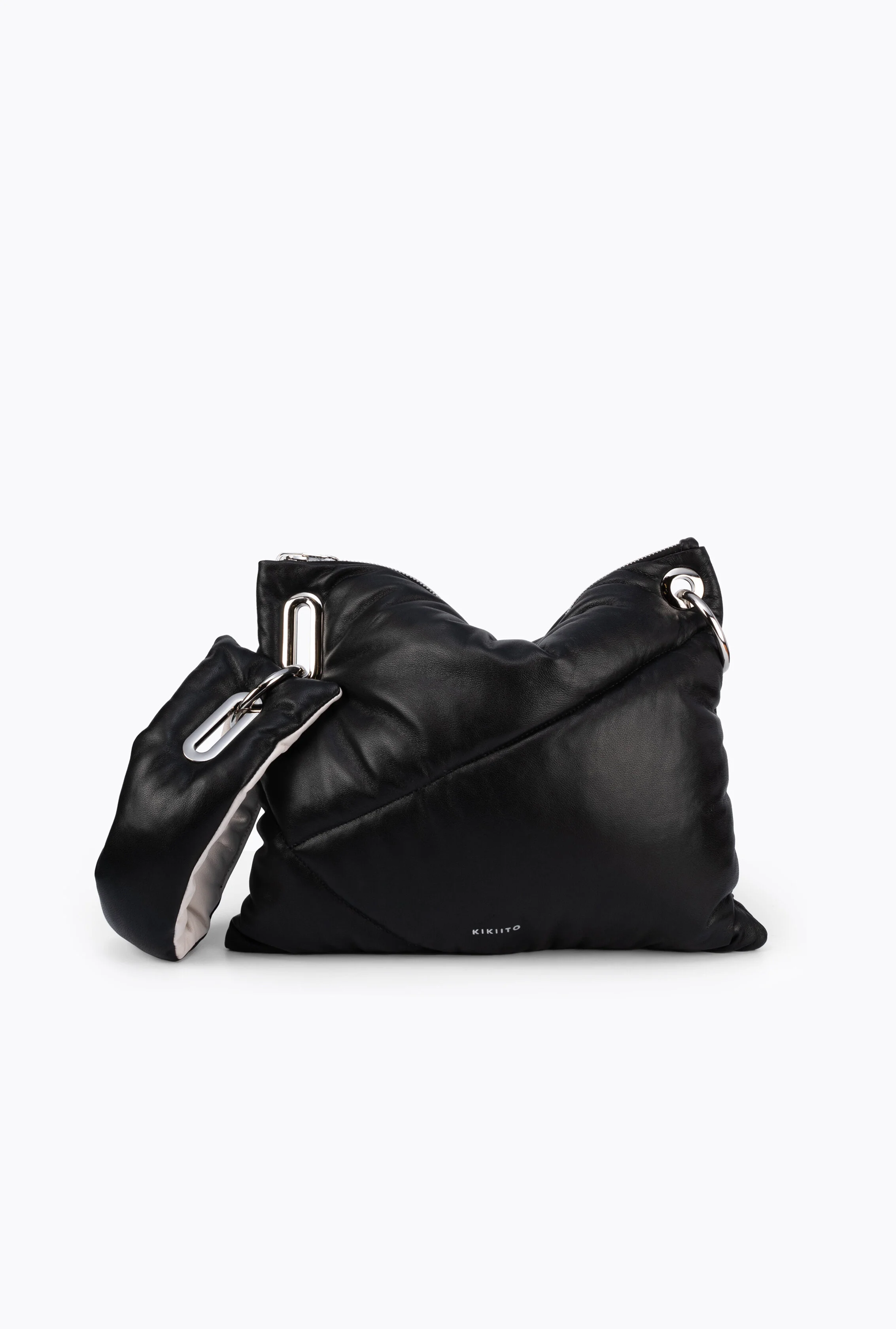 CHIMAKI GRANDE Shoulder Bag - Black Leather — KIKIITO