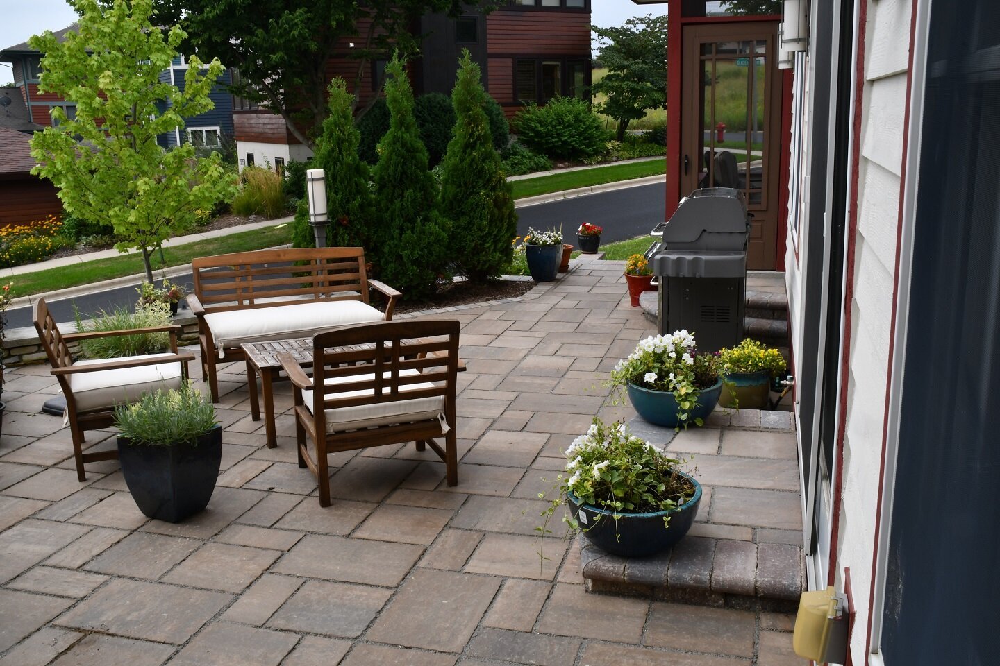 Beautiful brick patio With Landscaping Companies Waunakee WI