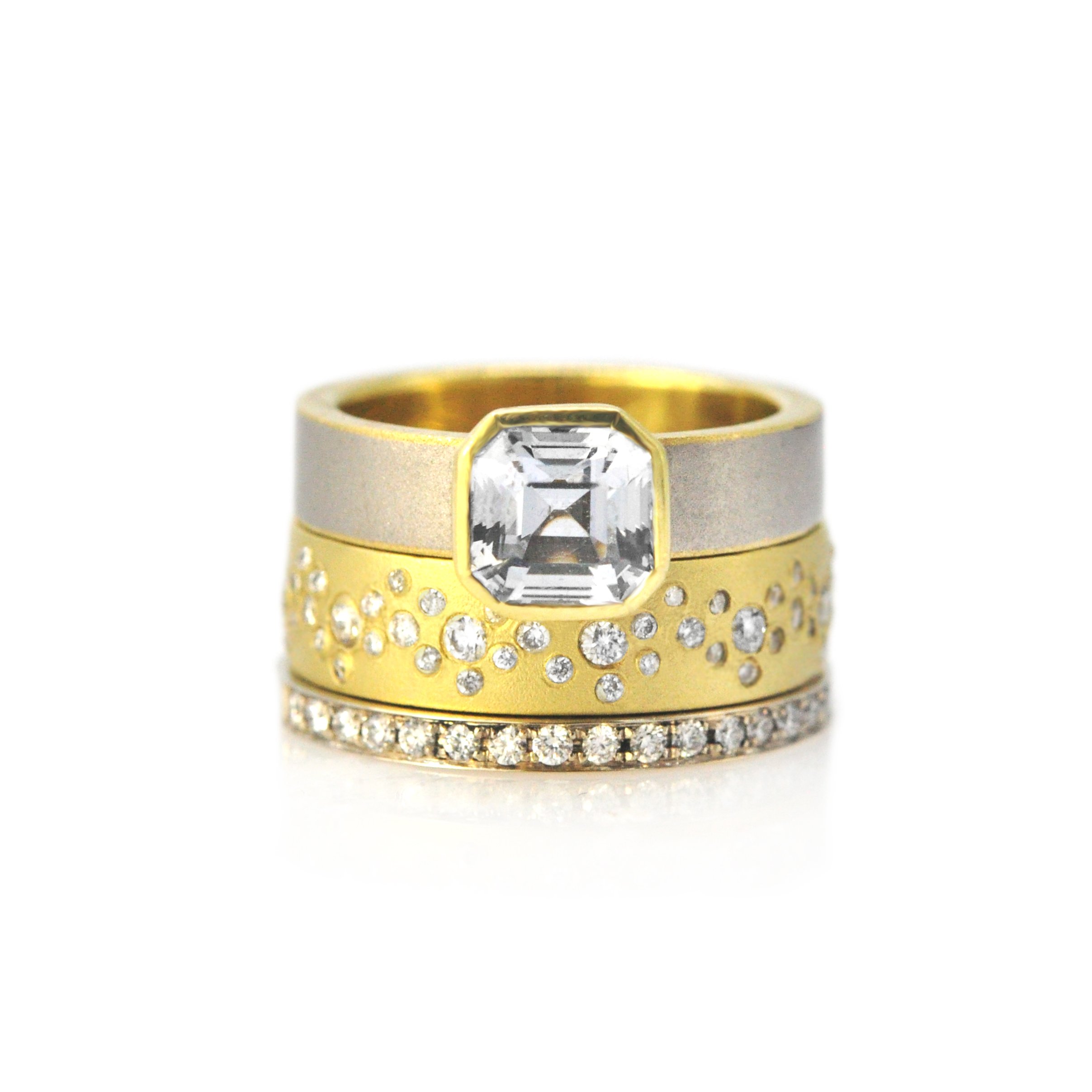 Fairy Tail Fashion Silver And Diamond Rainbow Ring