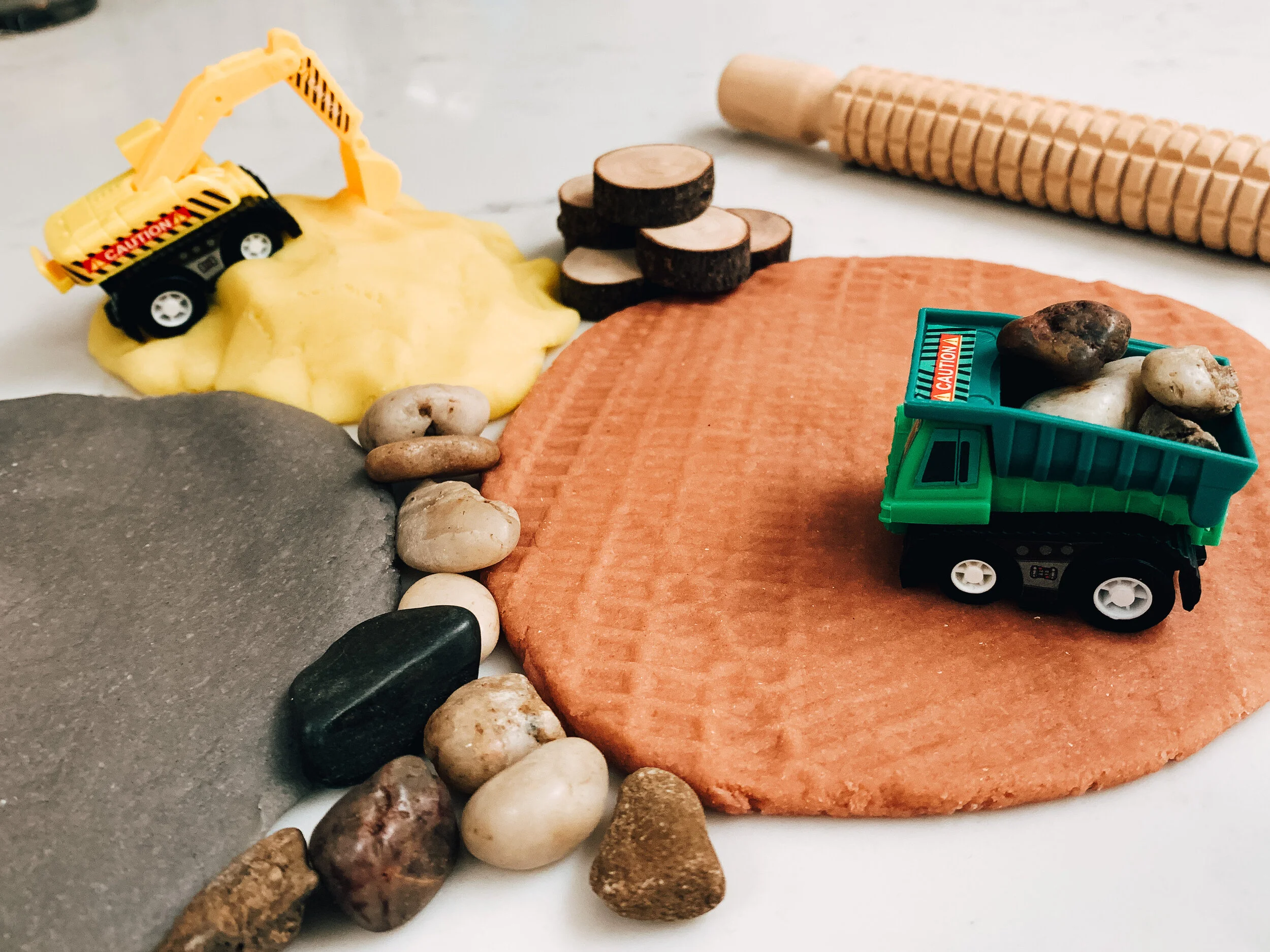 Digger Construction play dough kit Knead a story