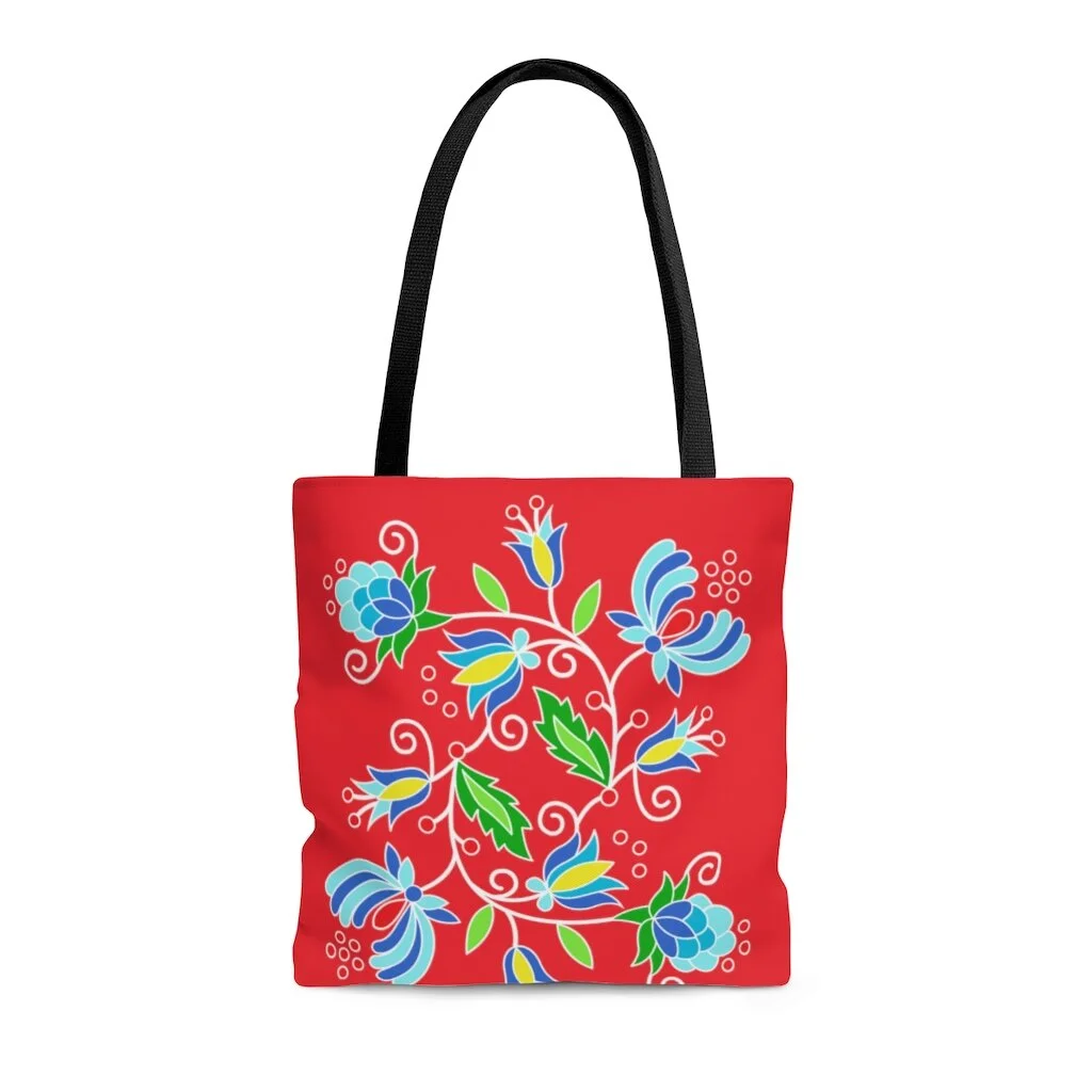 バッグ everyone nylon tote bag ABCD FLEURS RedFloralToteBag.jpg