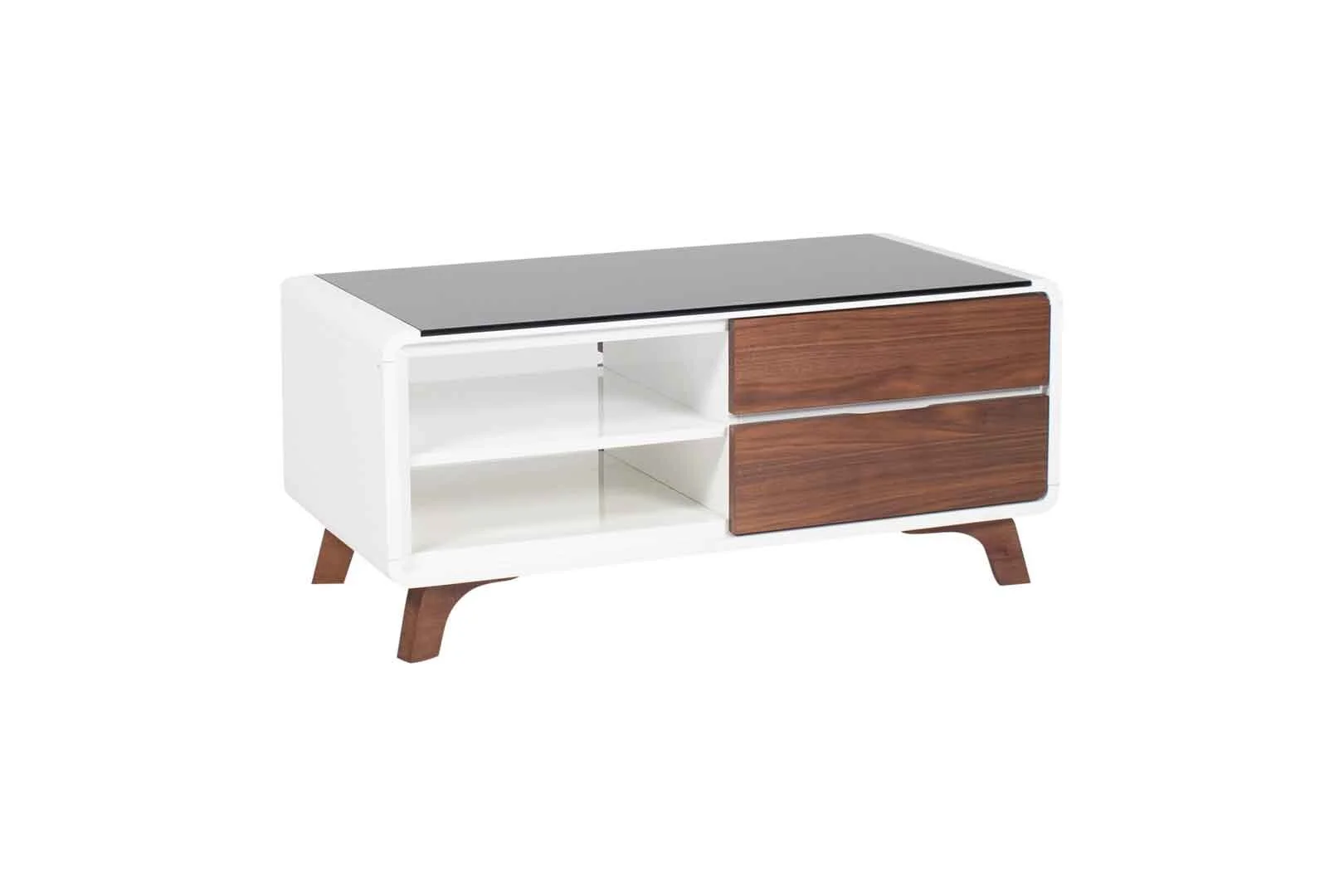 Glass Top Wooden Coffee Table With Storage Fullhouse