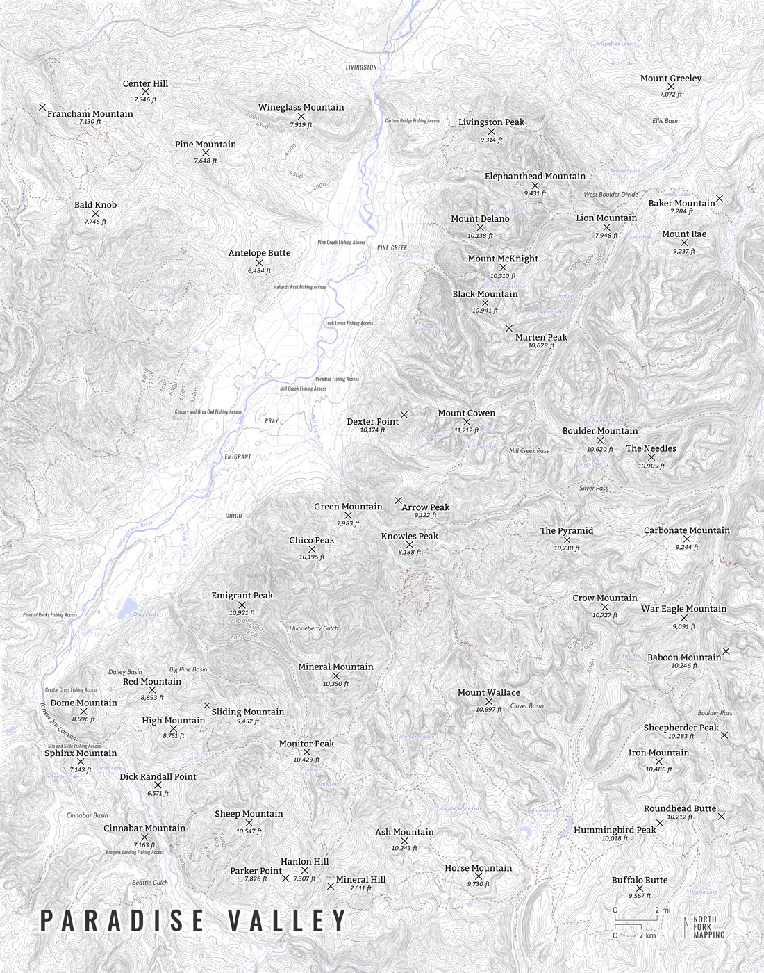 Paradise Valley Montana Old Montana map map art on Wood or -  Portugal