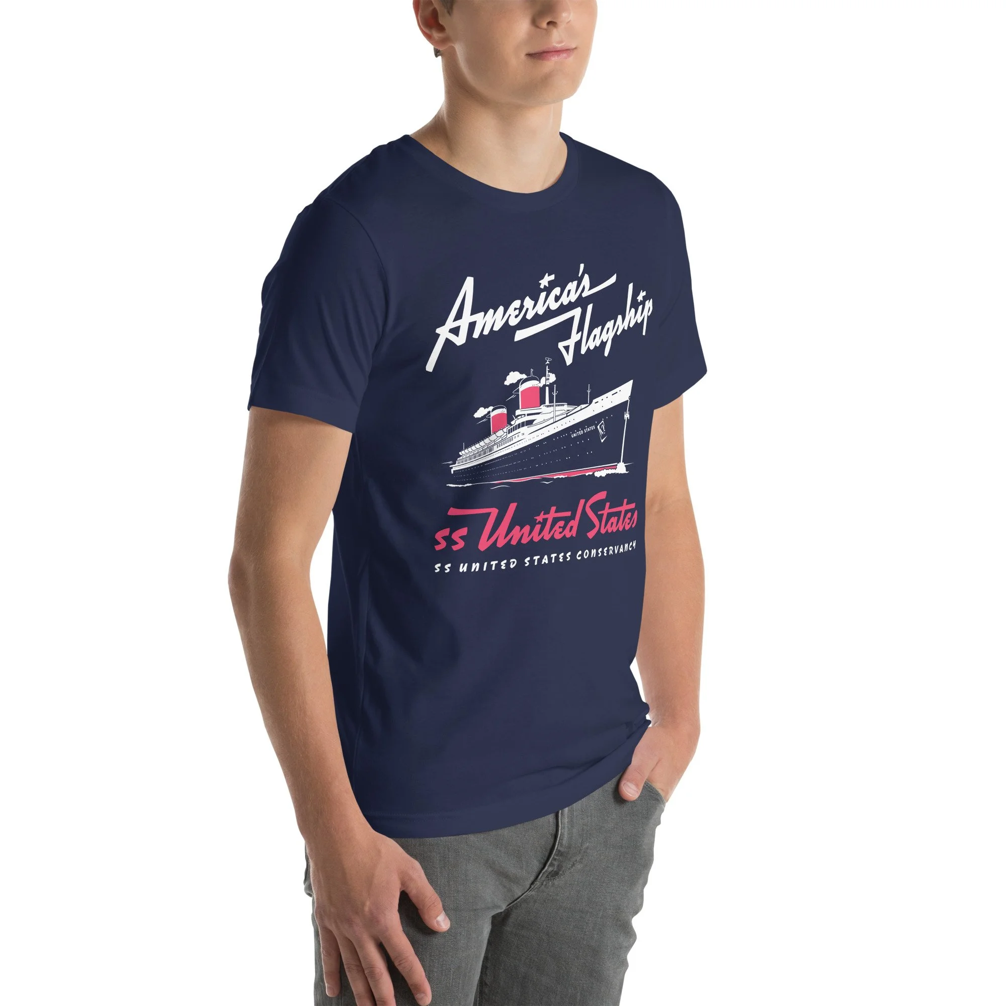 Tシャツ・カットソー SATUR Tarot Graphic Short Sleeve T-Shirt Classic Navy Detroit Vintage Unisex T-shirt - Navy + Orange / White