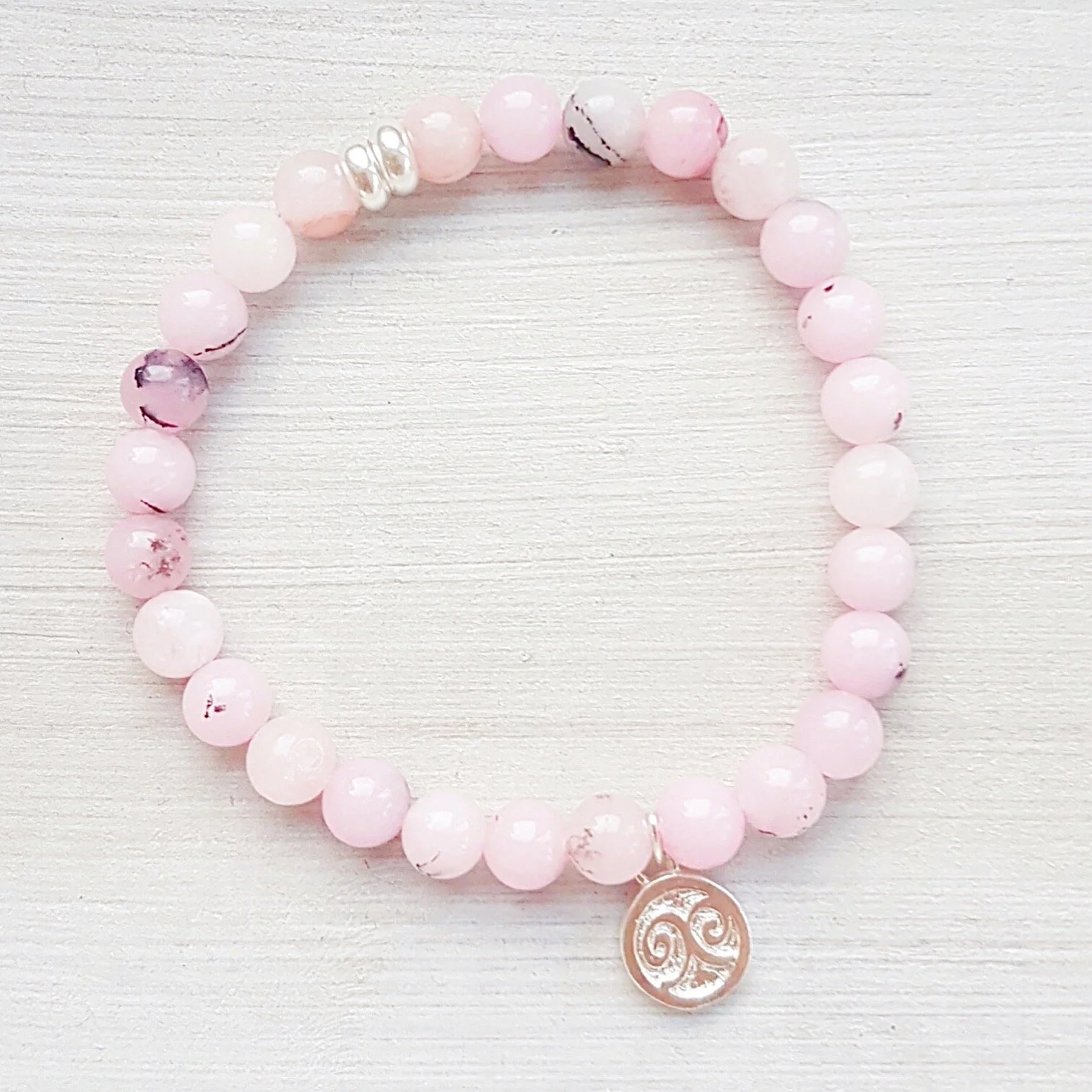 Cherry Blossom Jasper Courage And Wisdom Gemstone Bracelet The Courage And Wisdom Gemstone Bracelet