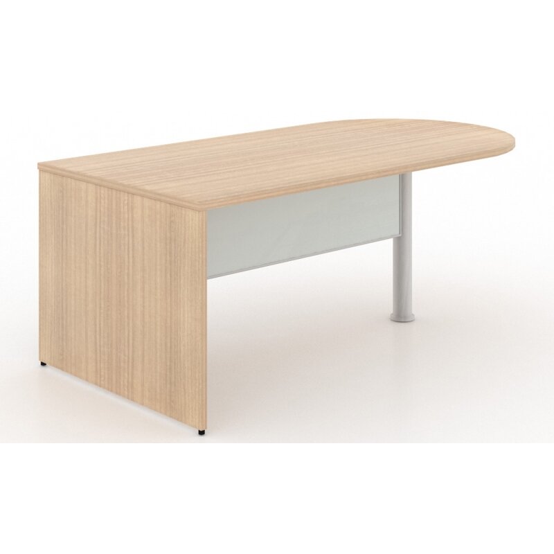 Potenza Bullet End Desk Shell with White Glass Modesty Panel — Stow's  Office Furniture
