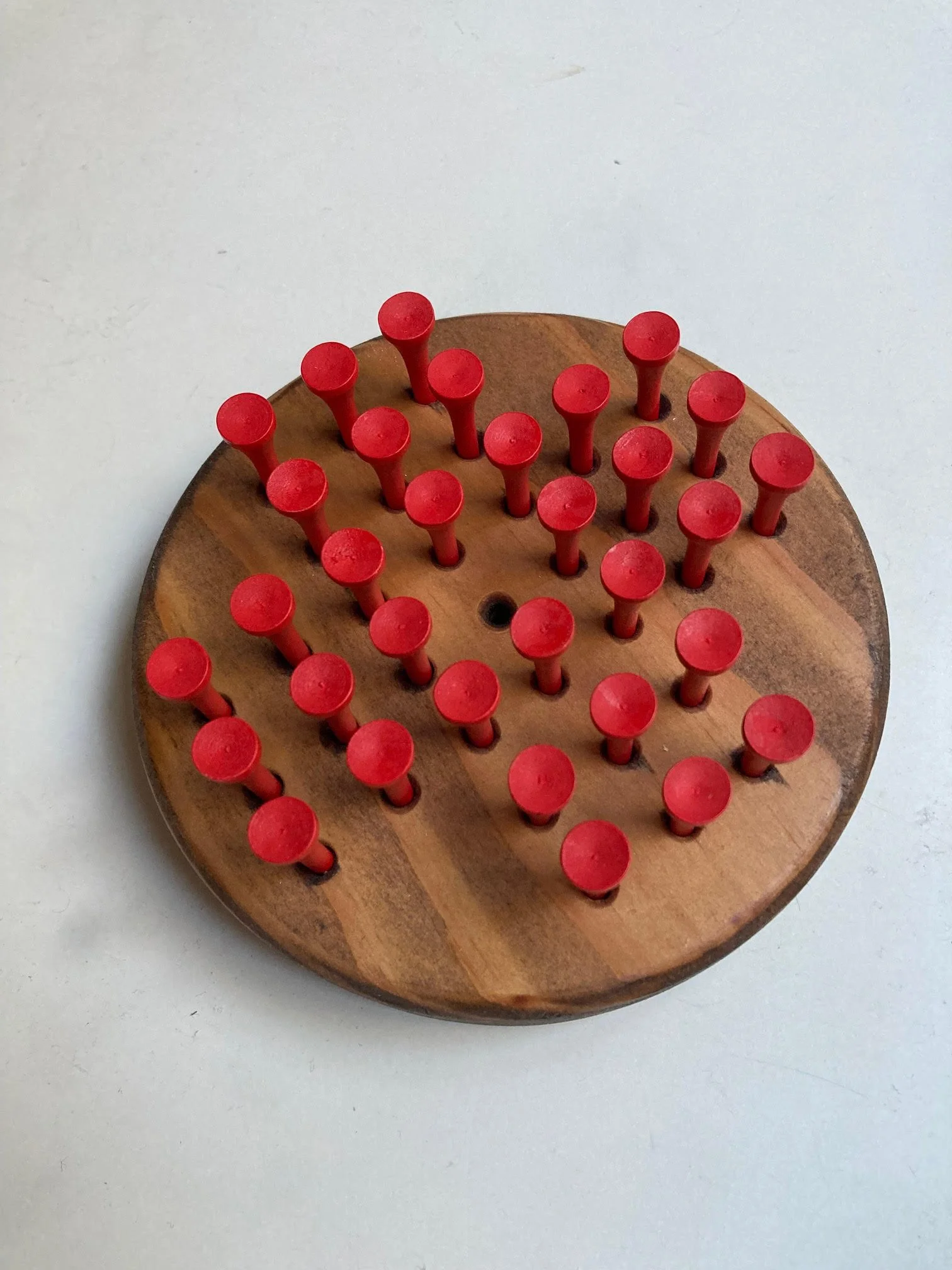 Buy Wood Solitaire Game Classic Peg Solitaire Board Premium Wooden Design Single Player Brain Teaser Strategy Puzzle for Brain Training op Indoor (Jump All but one) Online at desertcartUAE