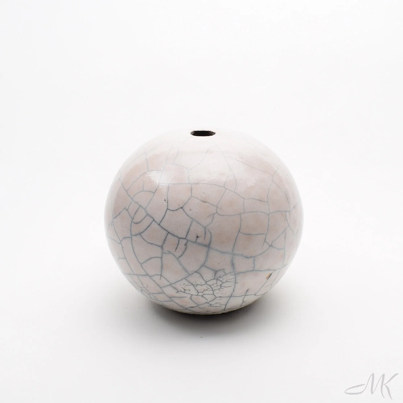 Small Raku Crackle Moon Vase Mike Kelly Ceramic Creations