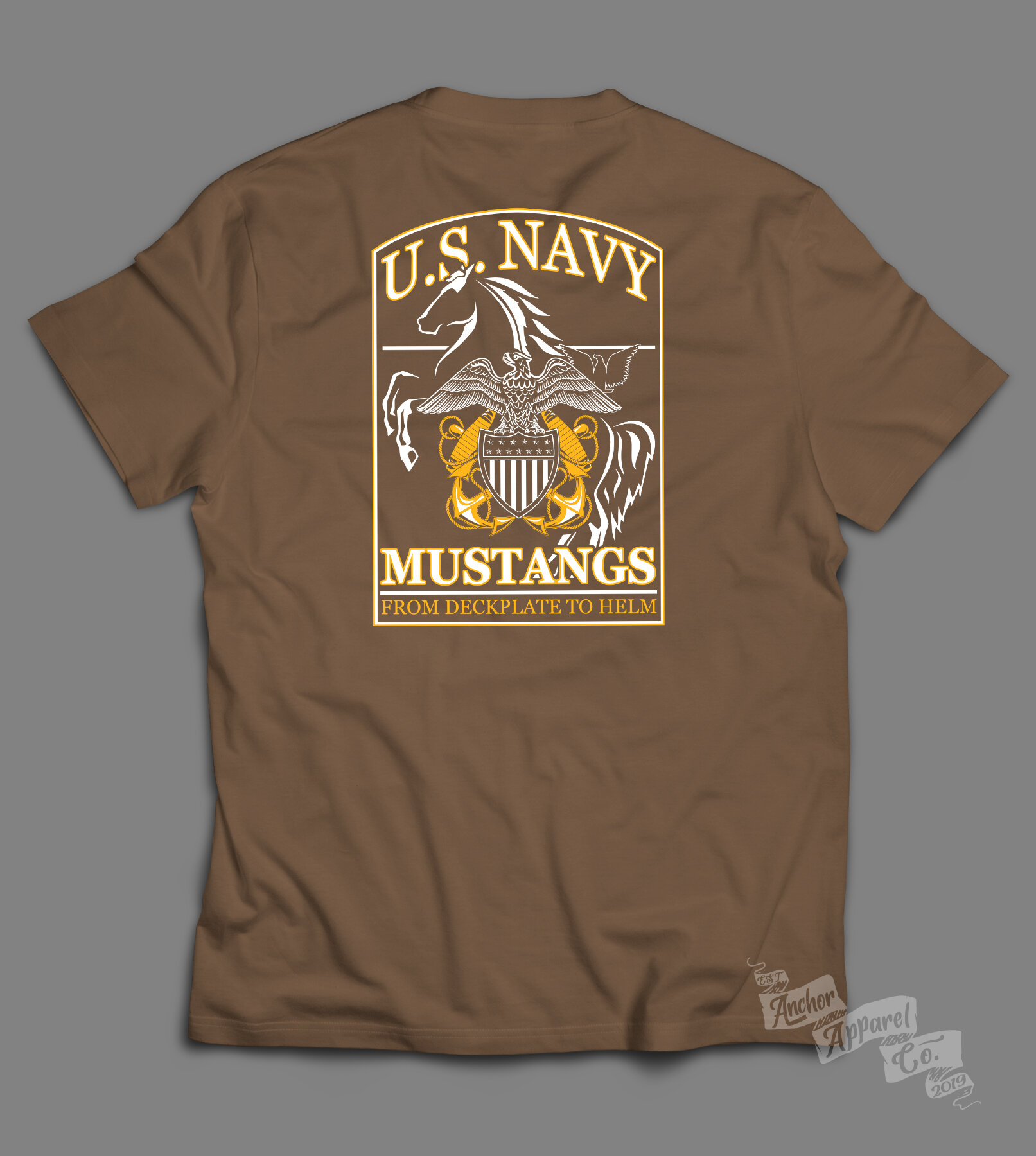 NAVY — Anchor US Apparel MUSTANGS T-Shirt