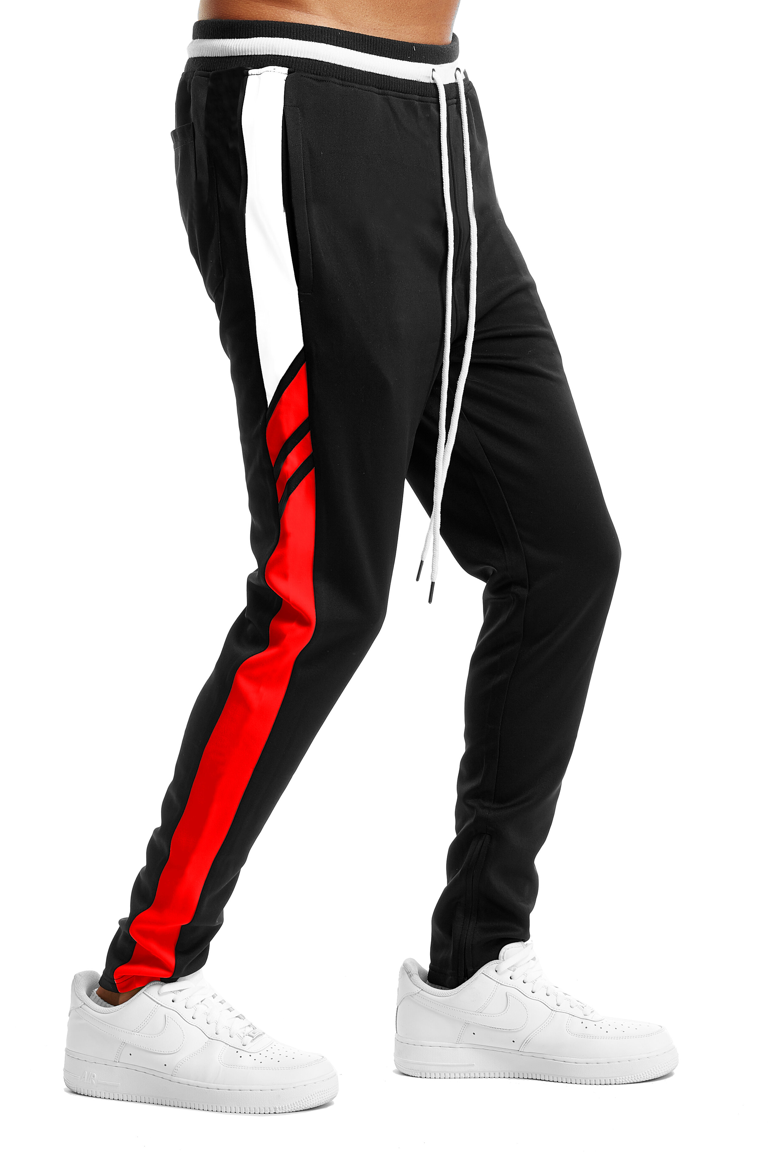 BLEECKER and MERCER BP0591 SLIM FIT TRACK PANTS with DIAGONAL SIDE 