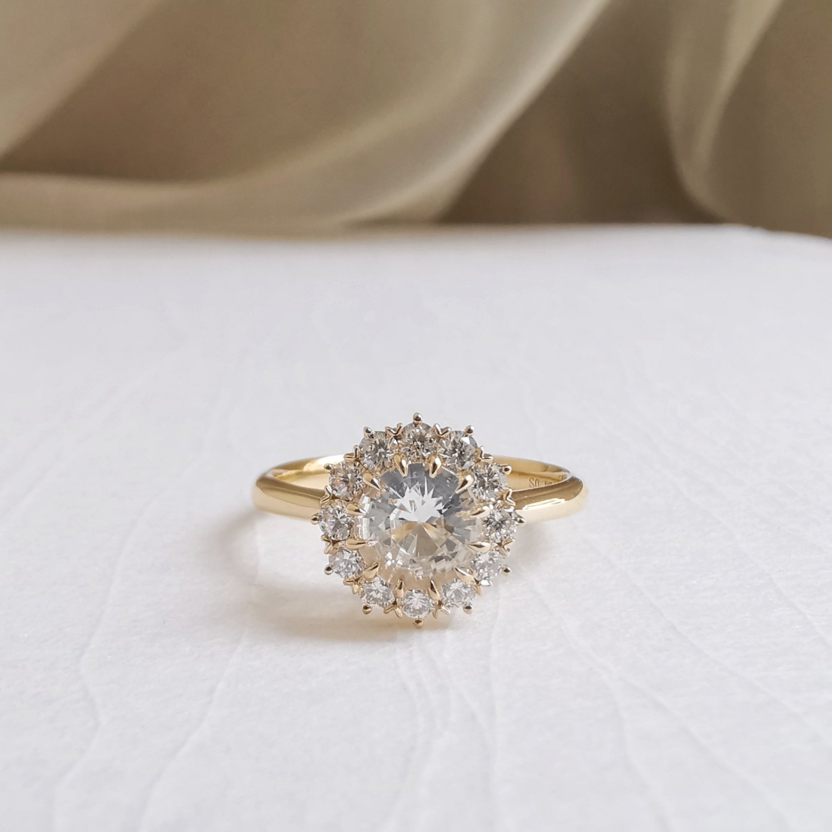 White Sapphire Halo Ring Lov lle Jewellery