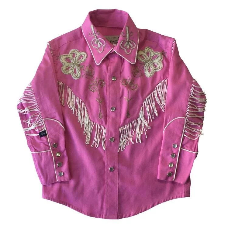 Kid's Embroidered Vintage Fringe Pink 