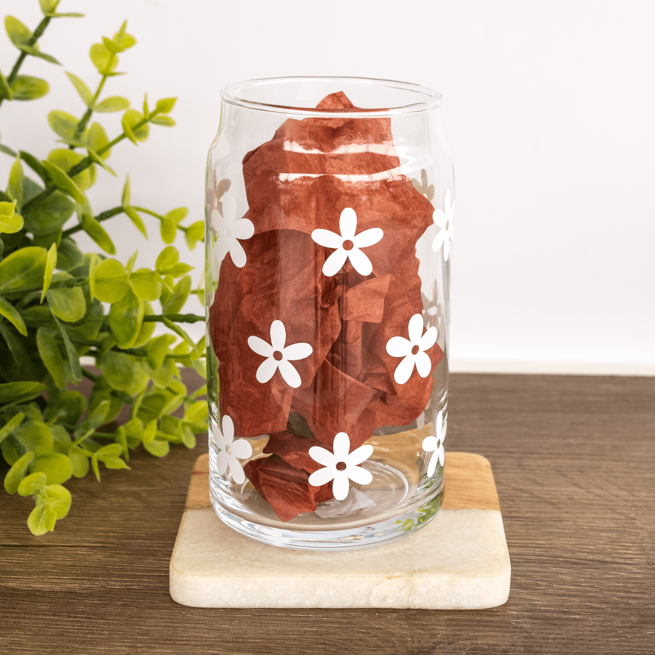 Fall Floral 16 oz Glass Can Cup – Emma K Designs