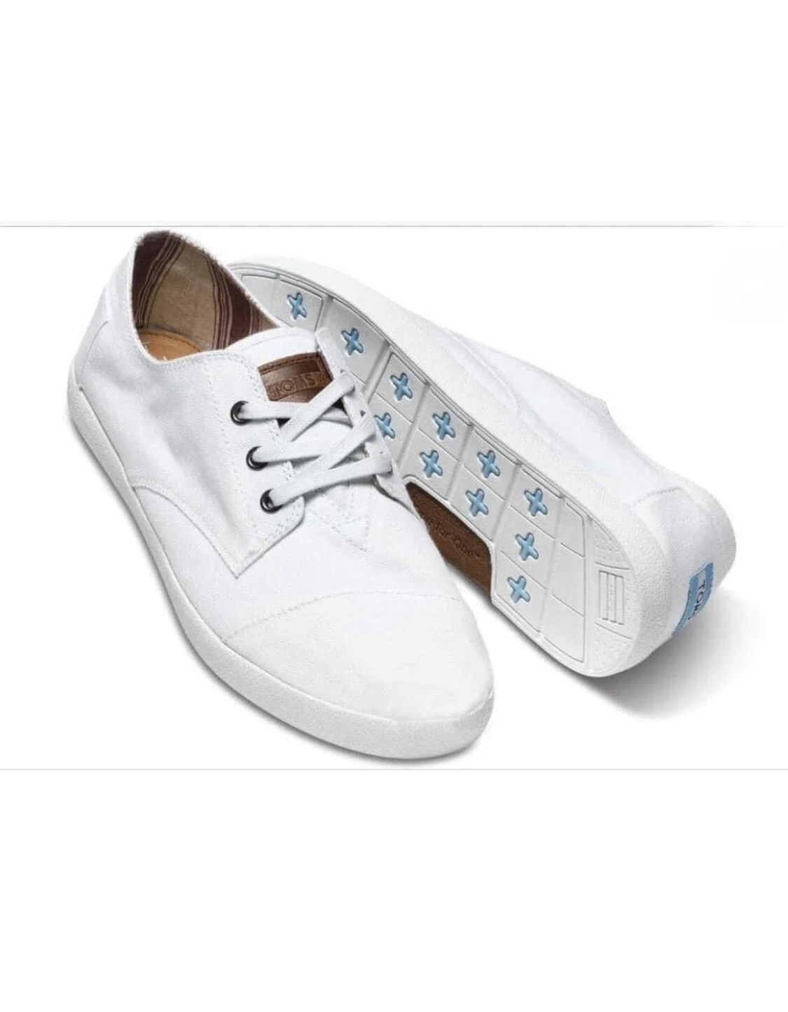 TOMS Men s Paseo White Canvas Sneaker Threading Love