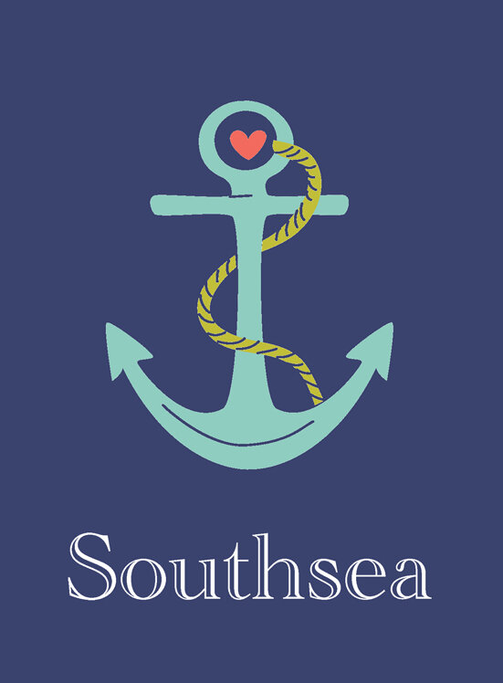 Southsea Green Anchor Print — Southsea Gallery