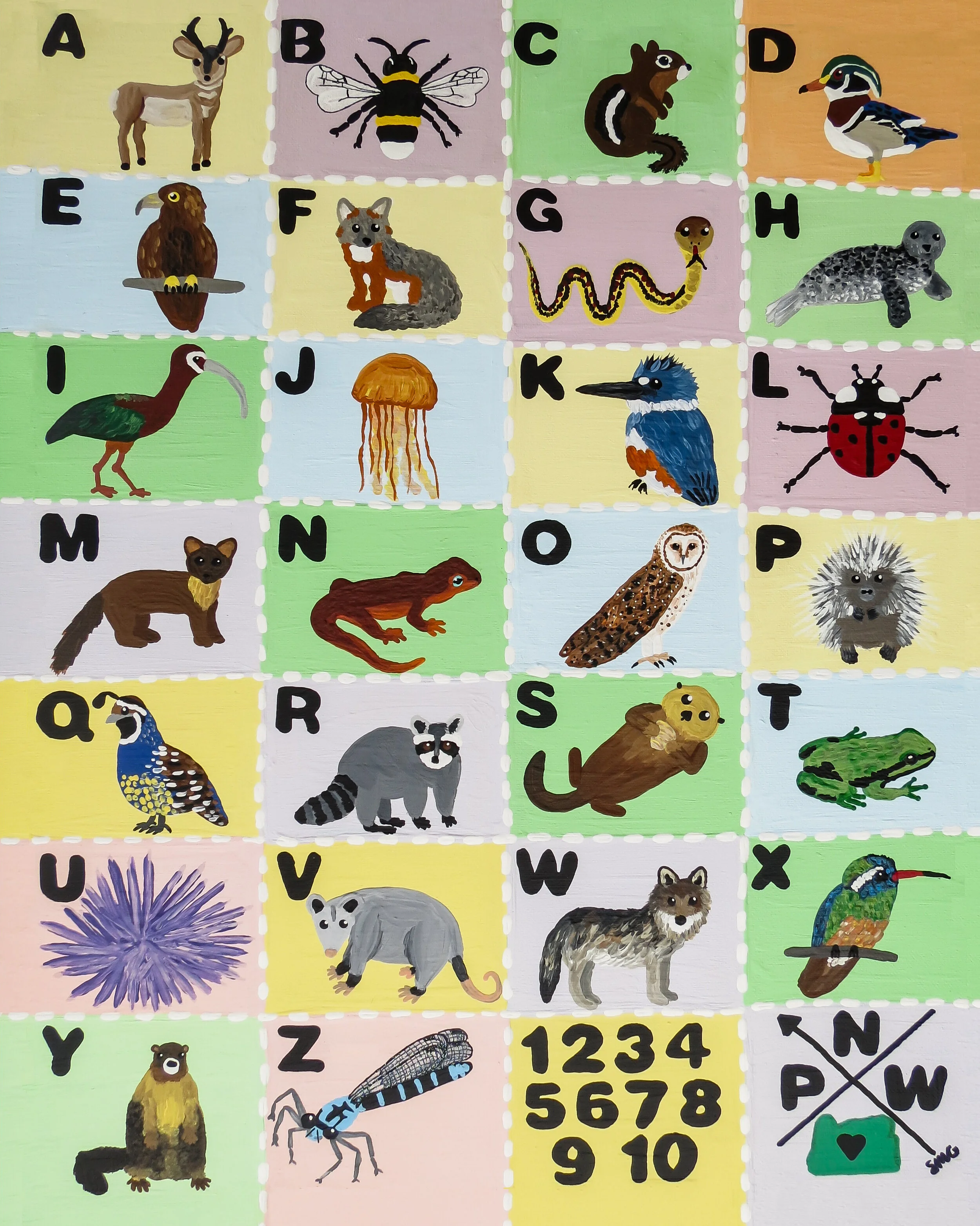 PNW Animal Alphabet, print — ARTISTRY by Shinai