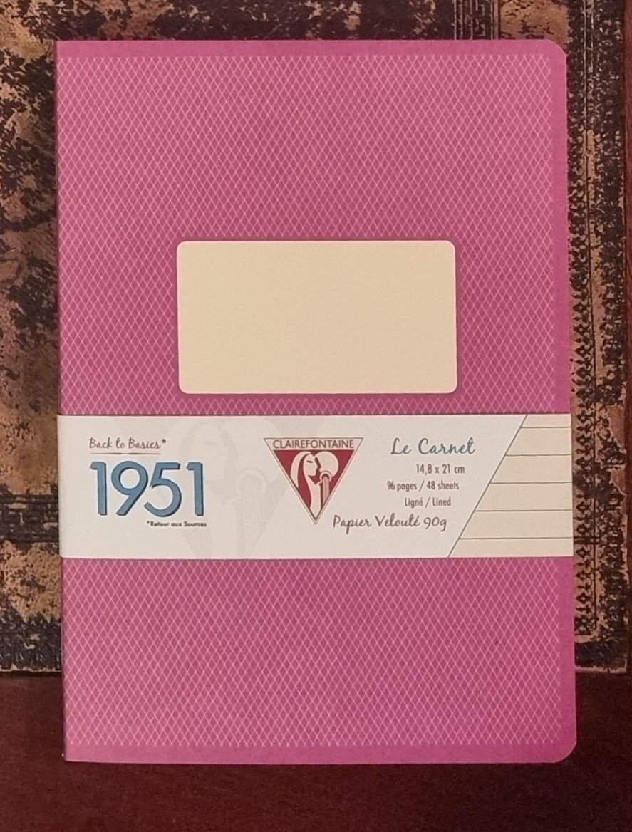 Clairefontaine 195246 °C 1951 Back to Basics Notebook, 96 Sheets Lined DIN  A5 14.8 x 21 cm with Bound Cover and Soft Black Cover X 1 Single