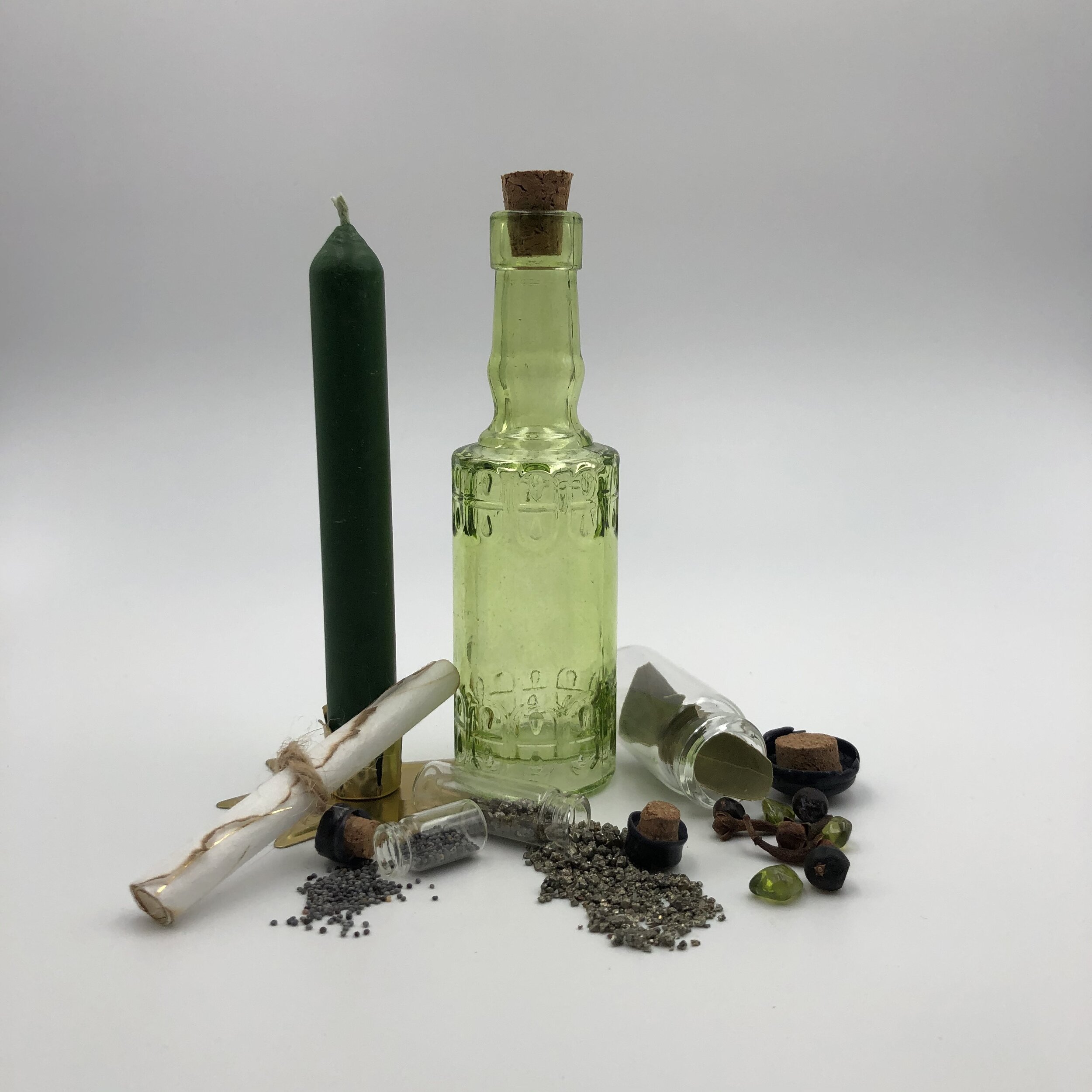 Abundance Spell Bottle Prosperity Mini Herb Bottle Witch 