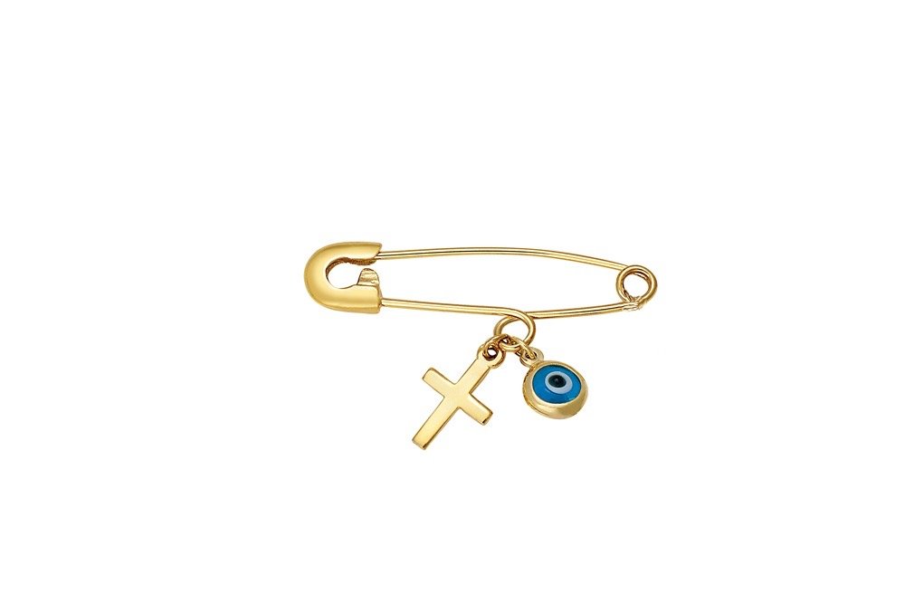 Gold Evil Eye Safety Pin, Lucky Evil Eye Safety Pin, Baby Pins –  Evileyefavor