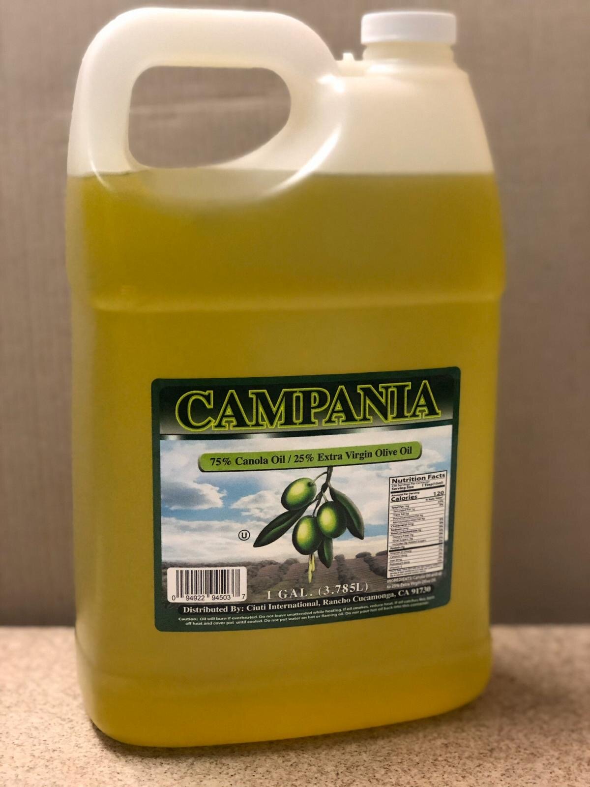 Oil Blended 75/25 Canola/Extra Virgin 6/1gal Campania — Delizie Foods