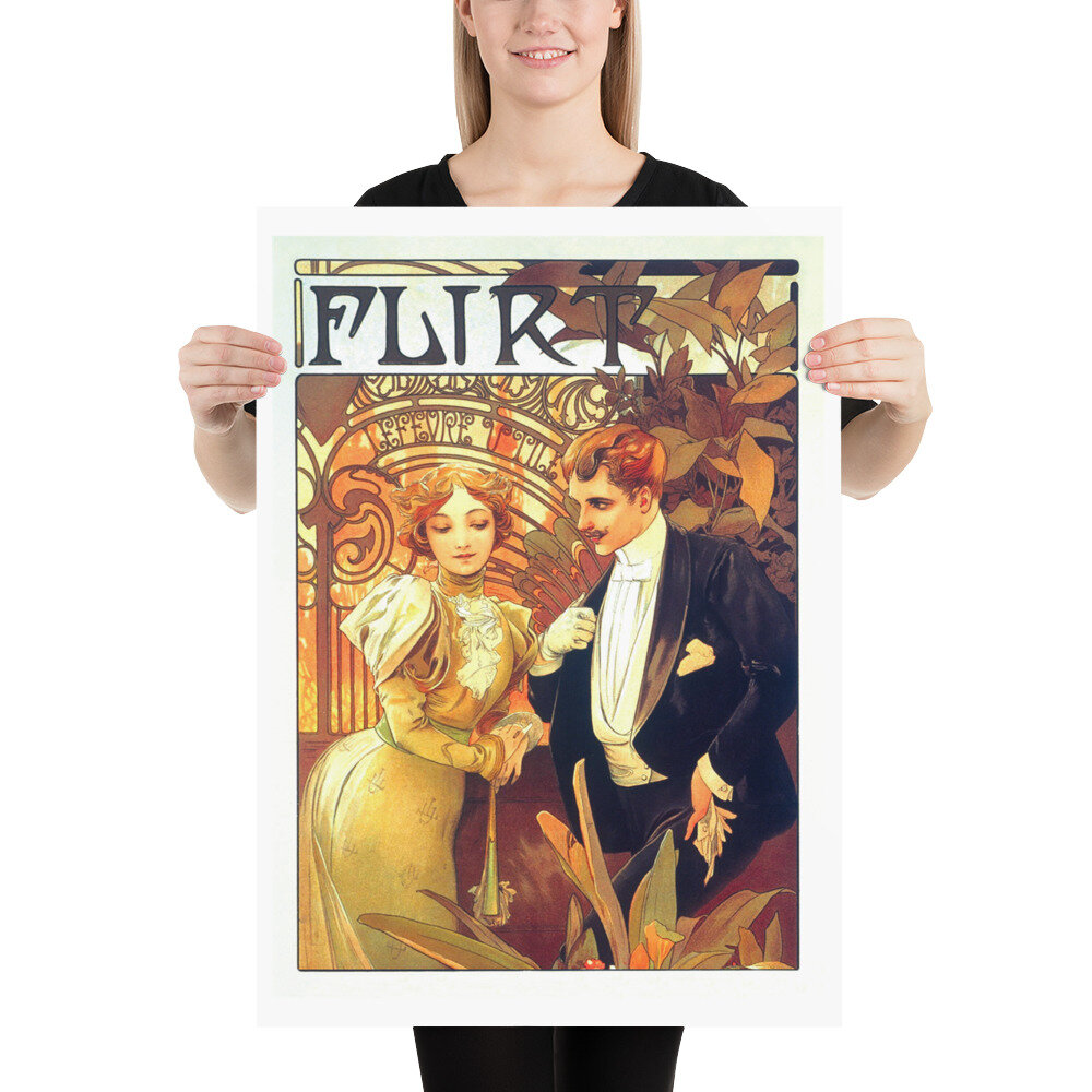 Alphonse Mucha - Flirt — Gallery Retro | Buy Fine Art Prints Alphonse Mucha - Flirt — Gallery Retro | Buy Fine Art Prints