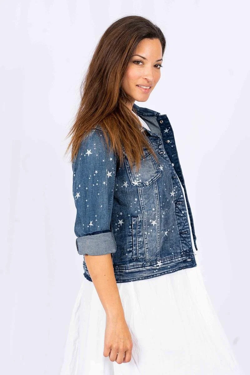 Taranto Star Print Denim Jacket — Finery