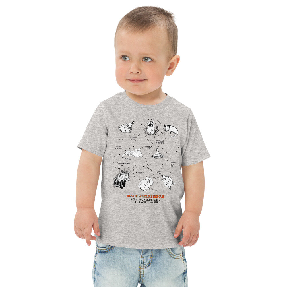 Animal Baby Names Toddler jersey t-shirt — Austin Wildlife Rescue