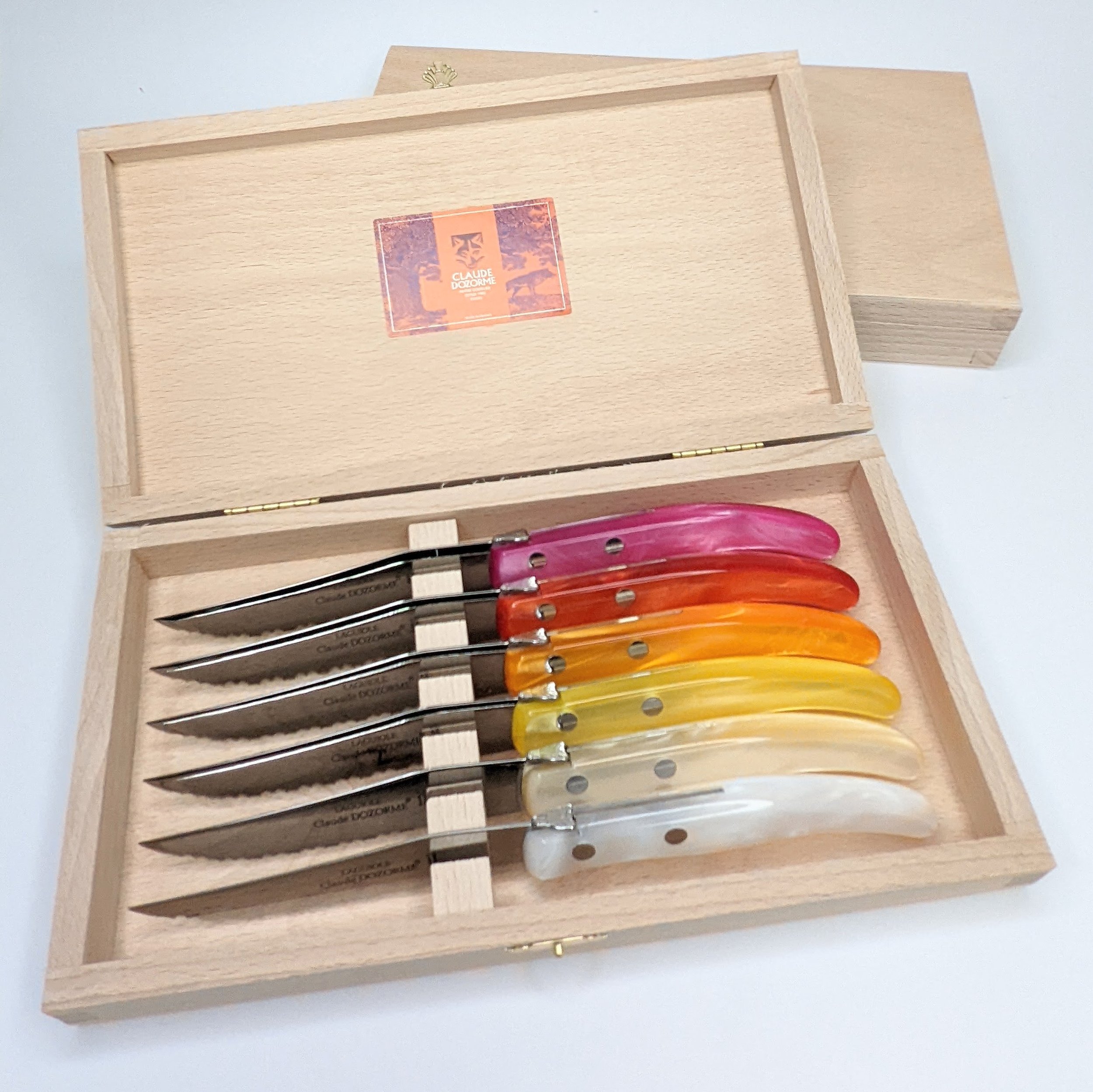 analogi en smog Claude Dozorme Steak Knives Set/6 Assorted Colors — Marion's