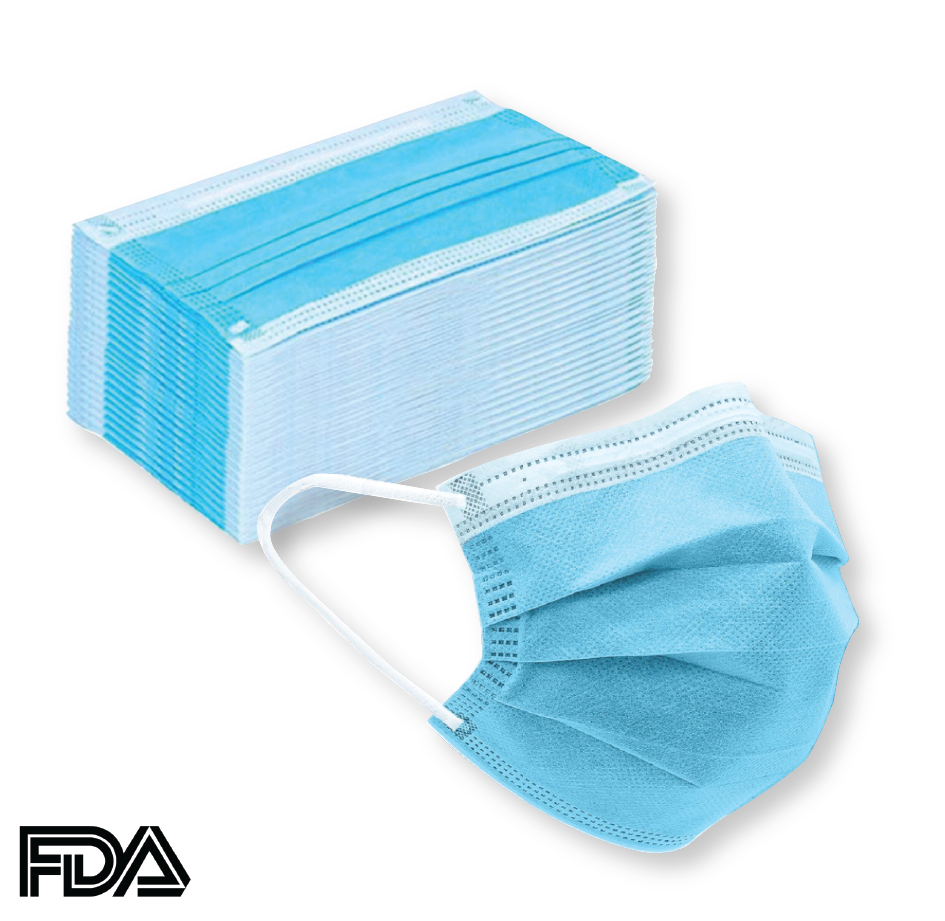 Fluid-Resistant Masks in Stock - Hypoallergenic 3-Ply Ear Loop Masks -  Disposable Sensitive Skin Barrier Masks - Cheap Medical Masks for Sale