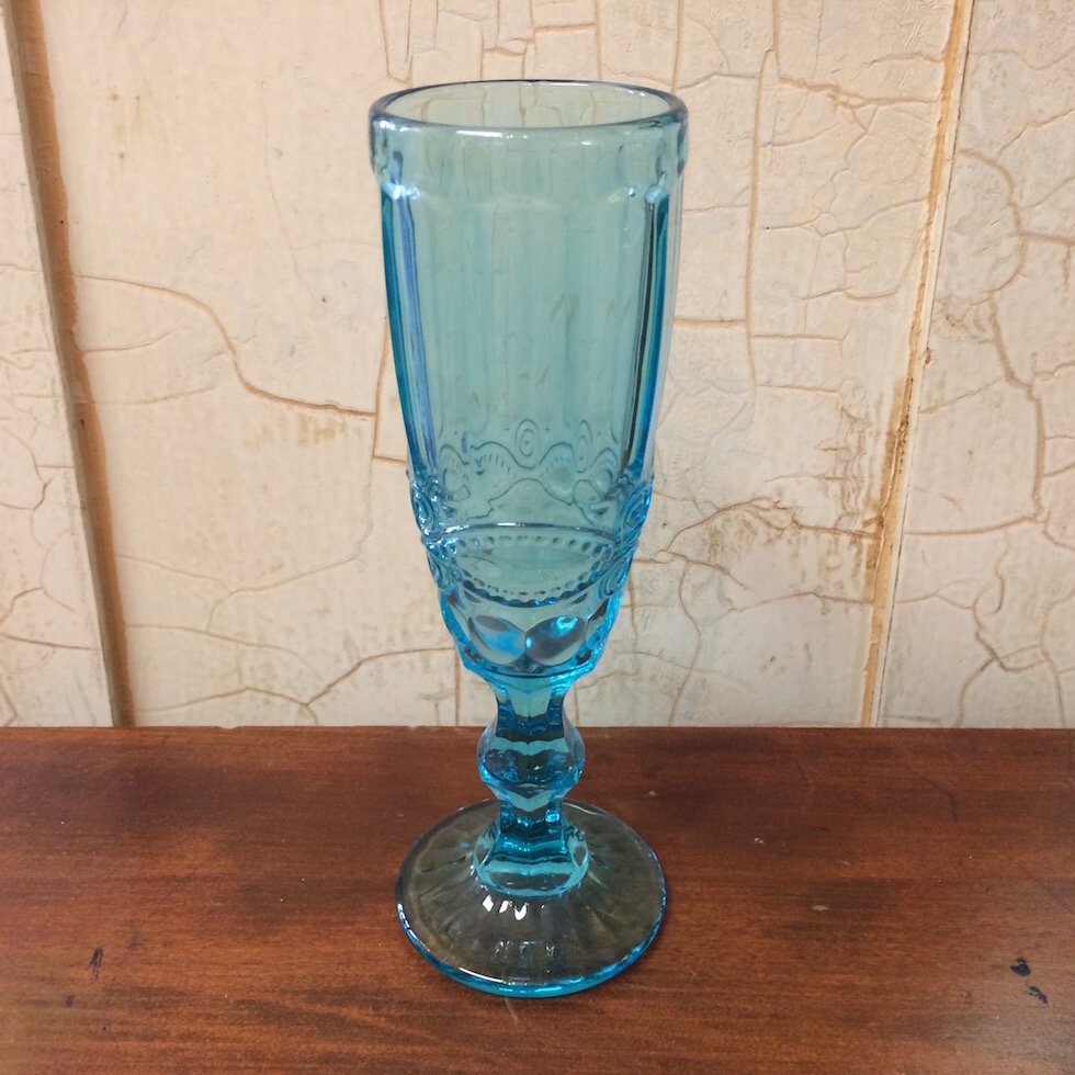 Aqua Blue Boho Chic Champagne Flute — Summer Porch Vintage Living  Sacramento (916) 444-2900