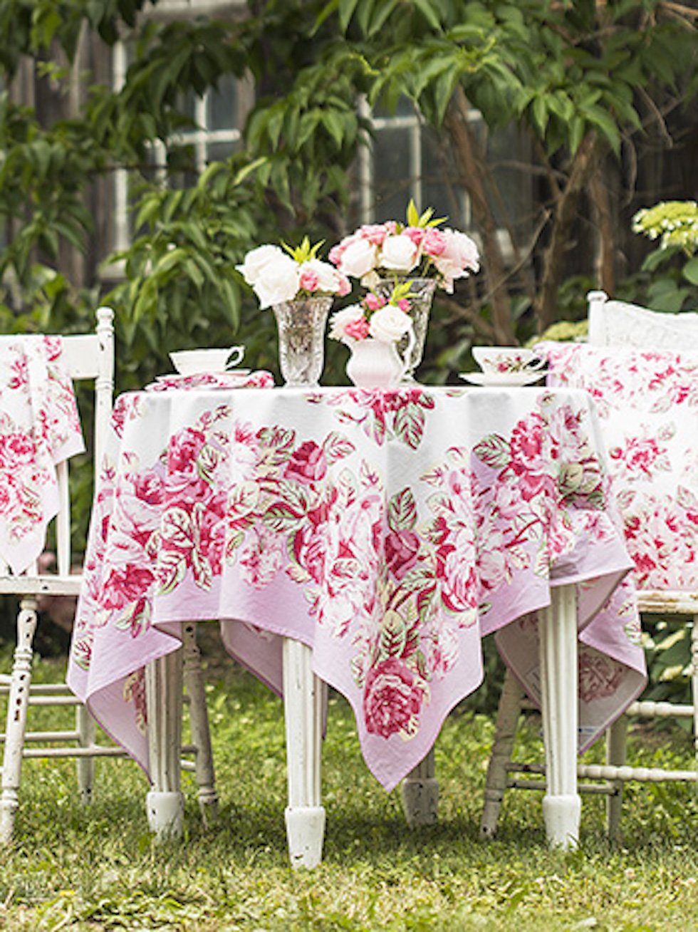 April Cornell La Vie En Rose Pink Tablecloth — Summer Porch