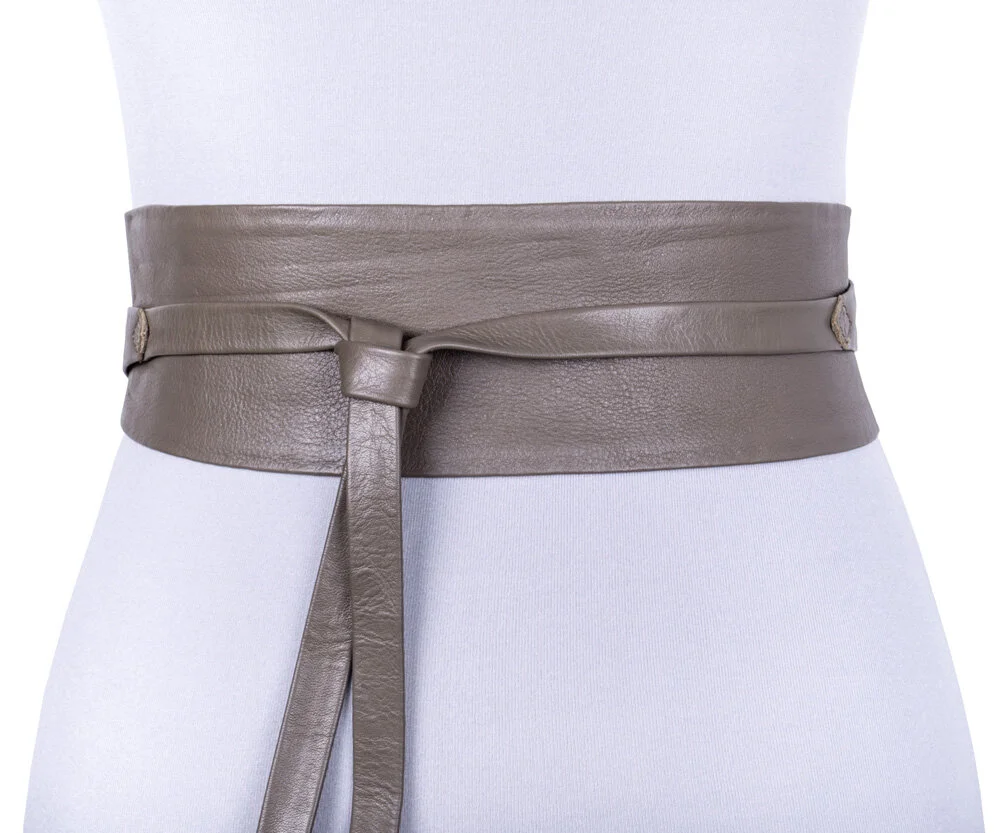 Vanzetti Leather Wrap Belt Taupe 