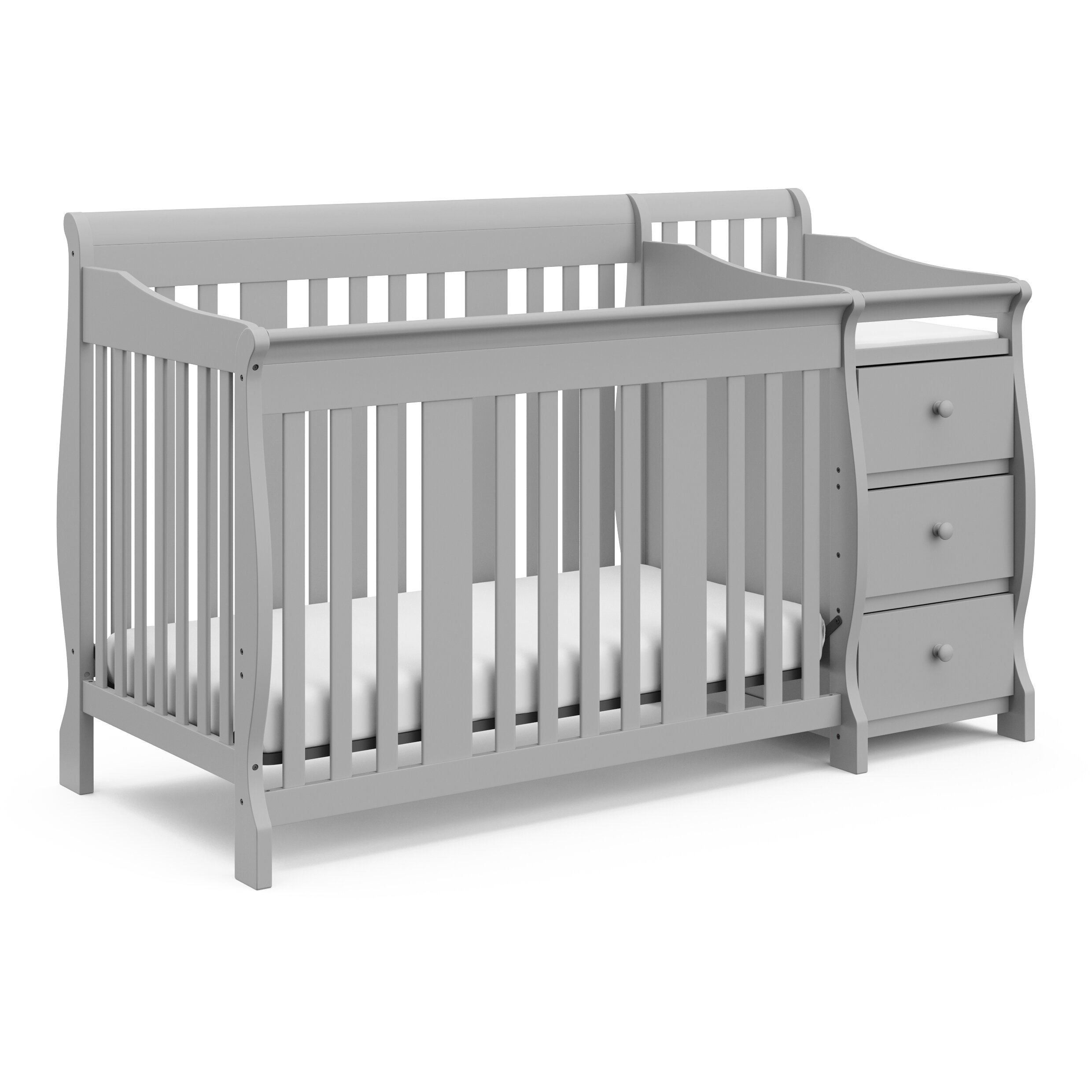 Storkcraft Portofino 4-in-1 Fixed Side Convertible Crib and Changer Three Position Adjustable Height Mattress Easily Converts to Toddler Bed Day Bed or Full Bed Espresso Mattress Not Included 