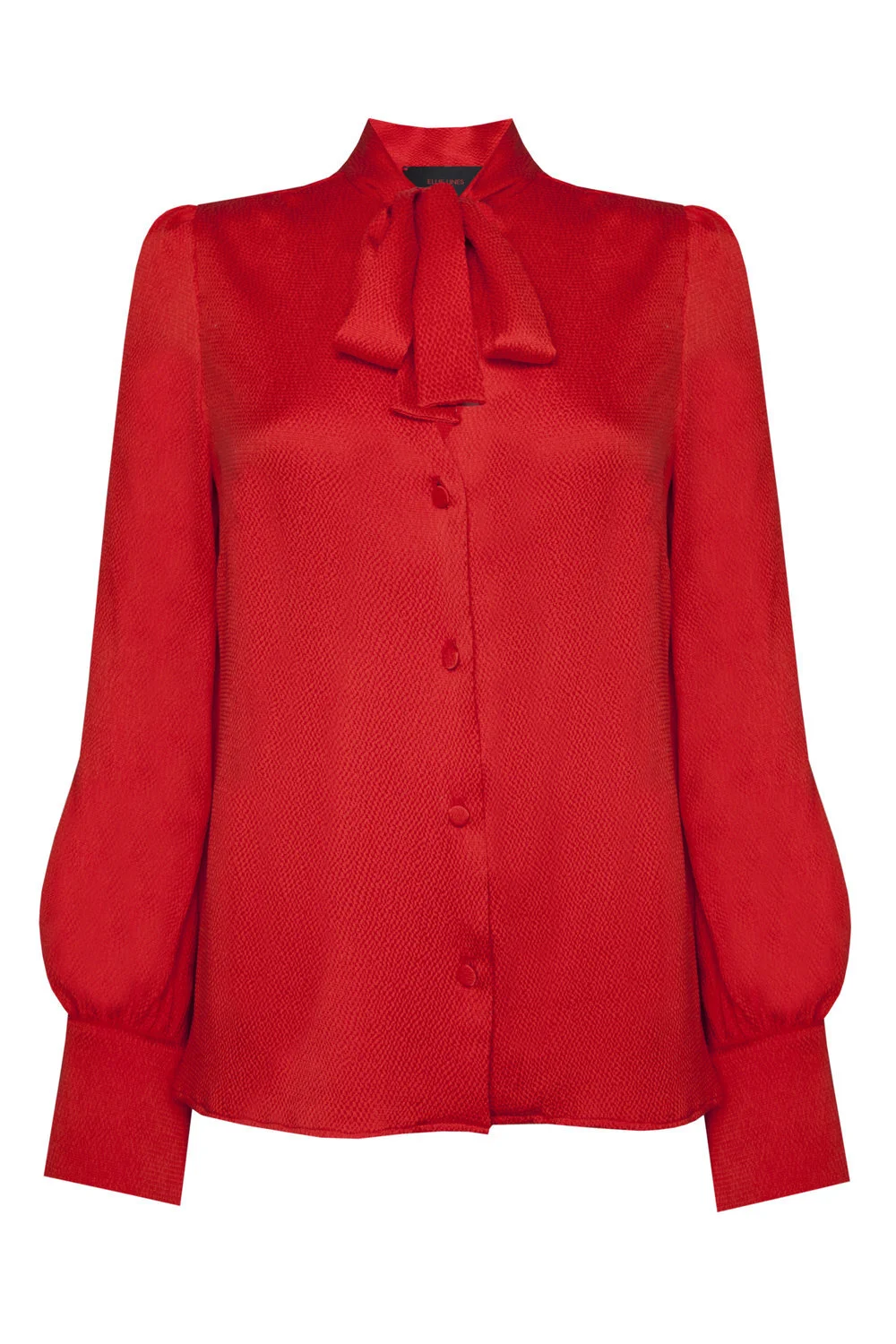 red silk long sleeve top