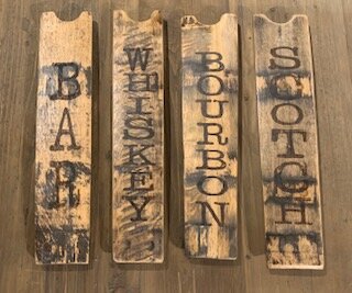 Bourbon Bottles Panorama on Wood Unique Wall Art 