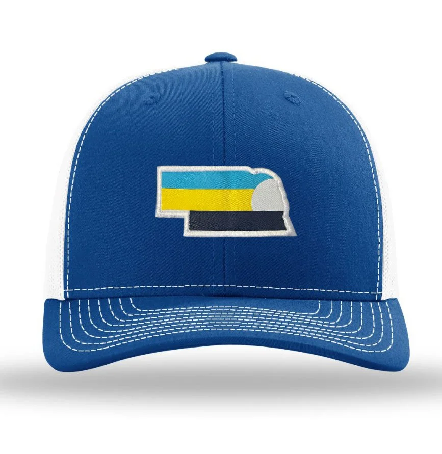 NEW! Nebraska Woven Patch Trucker Hats 