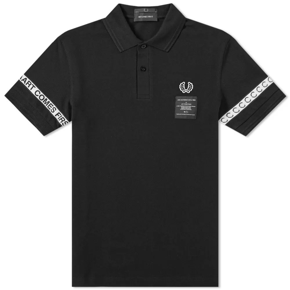 FRED PERRY X ART COMES FIRST TAPED PIQUE SHIRT — ART COMES FIRST