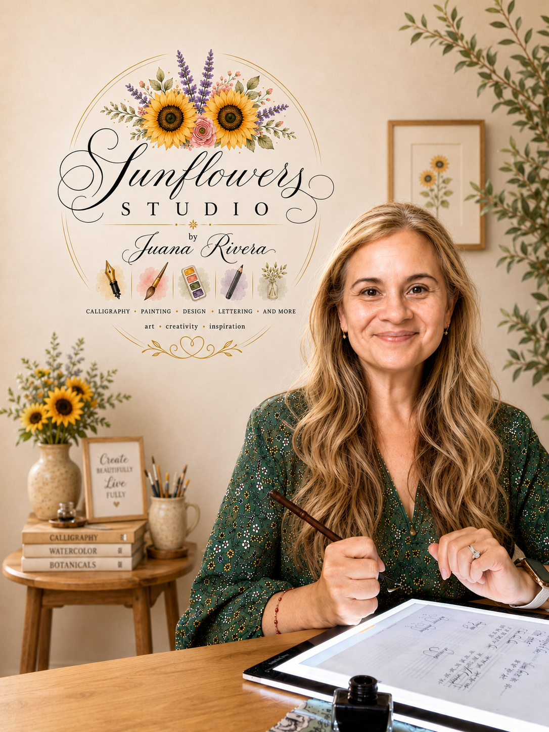 Sunflowers Calligraphy