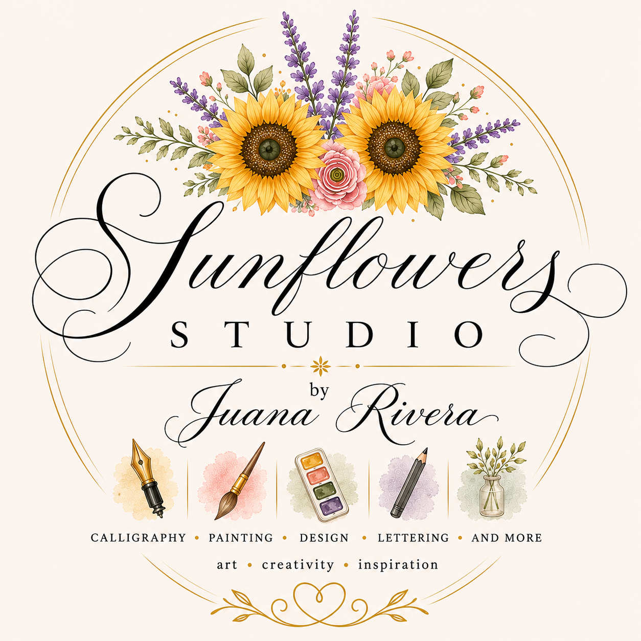 Sunflowers Calligraphy