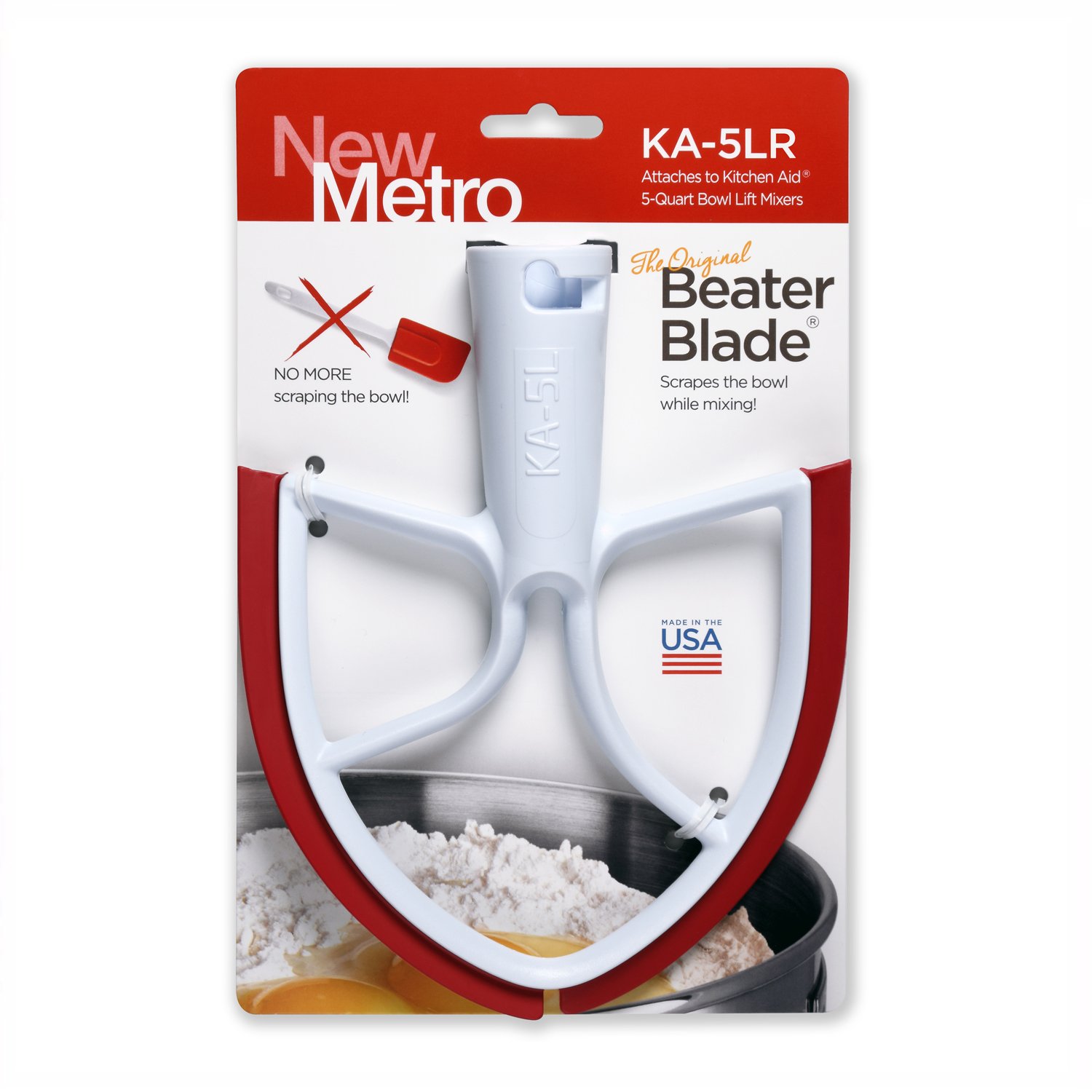  New Metro Design 5L-M Beater Blade METAL, Compatible With Most  KitchenAid 5 Quart Bowl-Lift Stand Mixers, Black : Everything Else