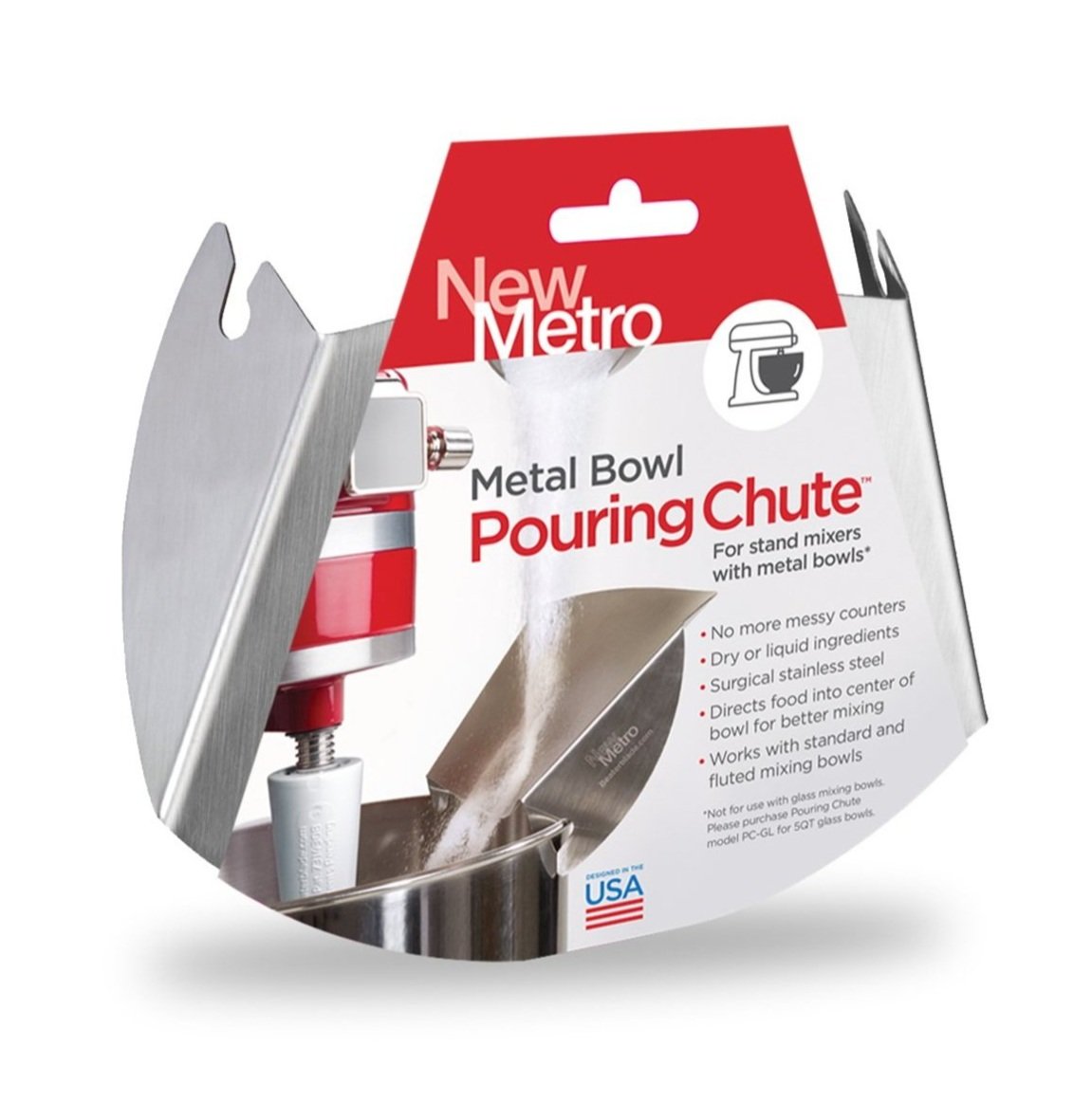 Pouring Chute SLOGANS Attachment / Fits Most Brands Metal Mixing Bowls (No  Glass Bowls) — BeaterBlade