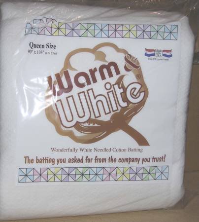 Warm & White Cotton Batting Twin Size 72X90