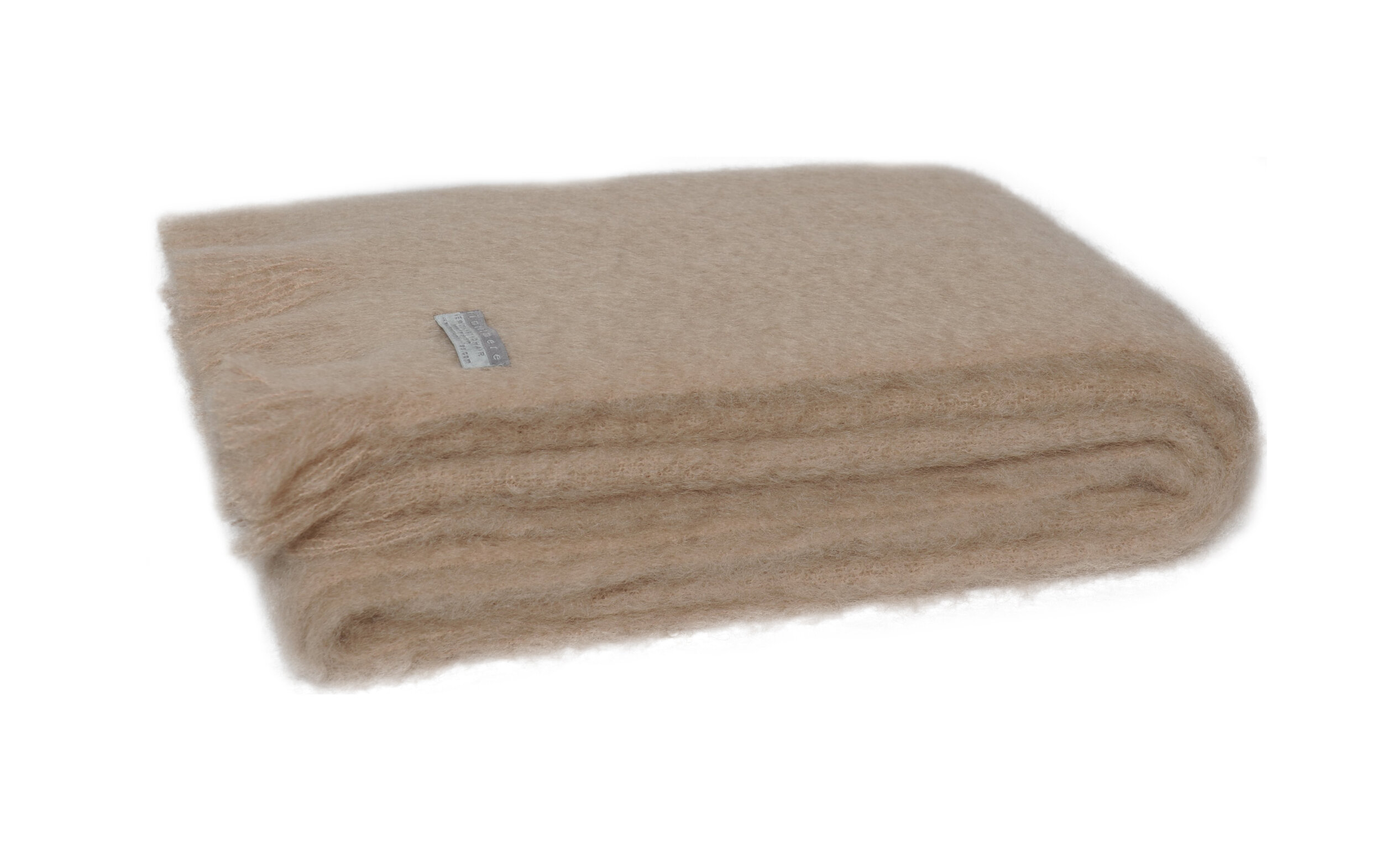 Masterweave Windermere Mohair Throw Rug Blanket in Paper 