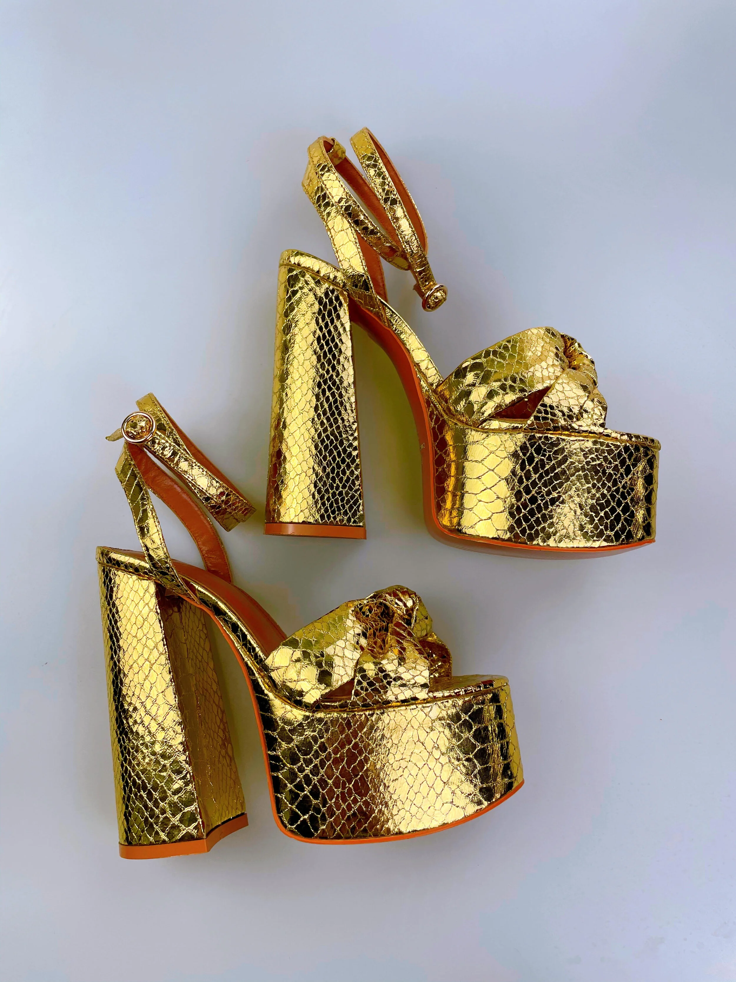 gold platform sandals